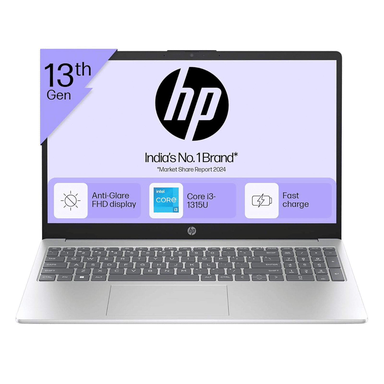 HP 15-fd0006TU Intel Core i3 13th Gen (15.6 inch, 8GB, 512GB, Windows 11 Home, MS Office 2021, Intel UHD, FHD Display, Natural Silver, 7P6Z8PA) HP 15-fd0006TU Intel Core i3 13th Gen (15.6 inch, 8GB, 512GB, Windows 11 Home, MS Office 2021, Intel UHD, FHD Display, Natural Silver, 7P6Z8PA)_1
