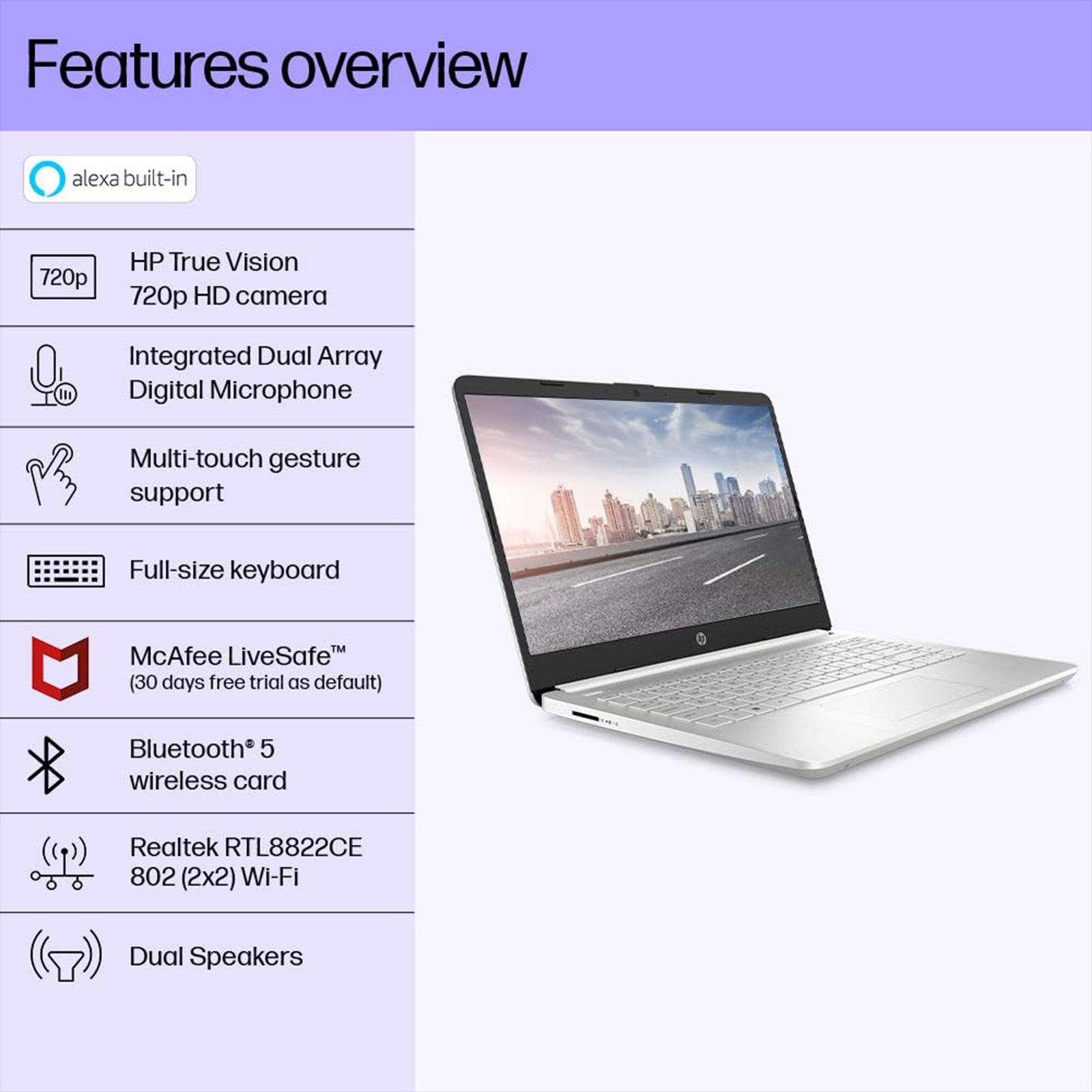 HP dr3002TU Intel Celeron (14 inch, 8GB, 512GB, Windows 11 Home, Intel UHD, HD Display, Silver, 14s-dr3002TU) HP dr3002TU Intel Celeron (14 inch, 8GB, 512GB, Windows 11 Home, Intel UHD, HD Display, Silver, 14s-dr3002TU)_11