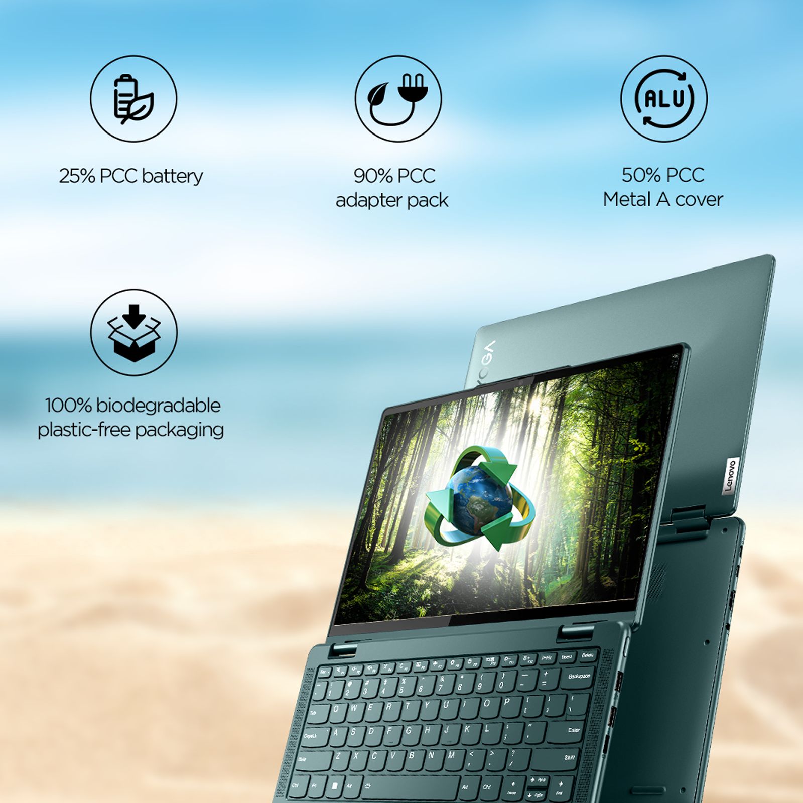 Lenovo Yoga 6 AMD Ryzen 5 (13.3 inch, 16GB, 512GB, Windows, MS Office 2021, AMD Radeon, FHD Display, Dark Teal, 83B2006CIN)_10