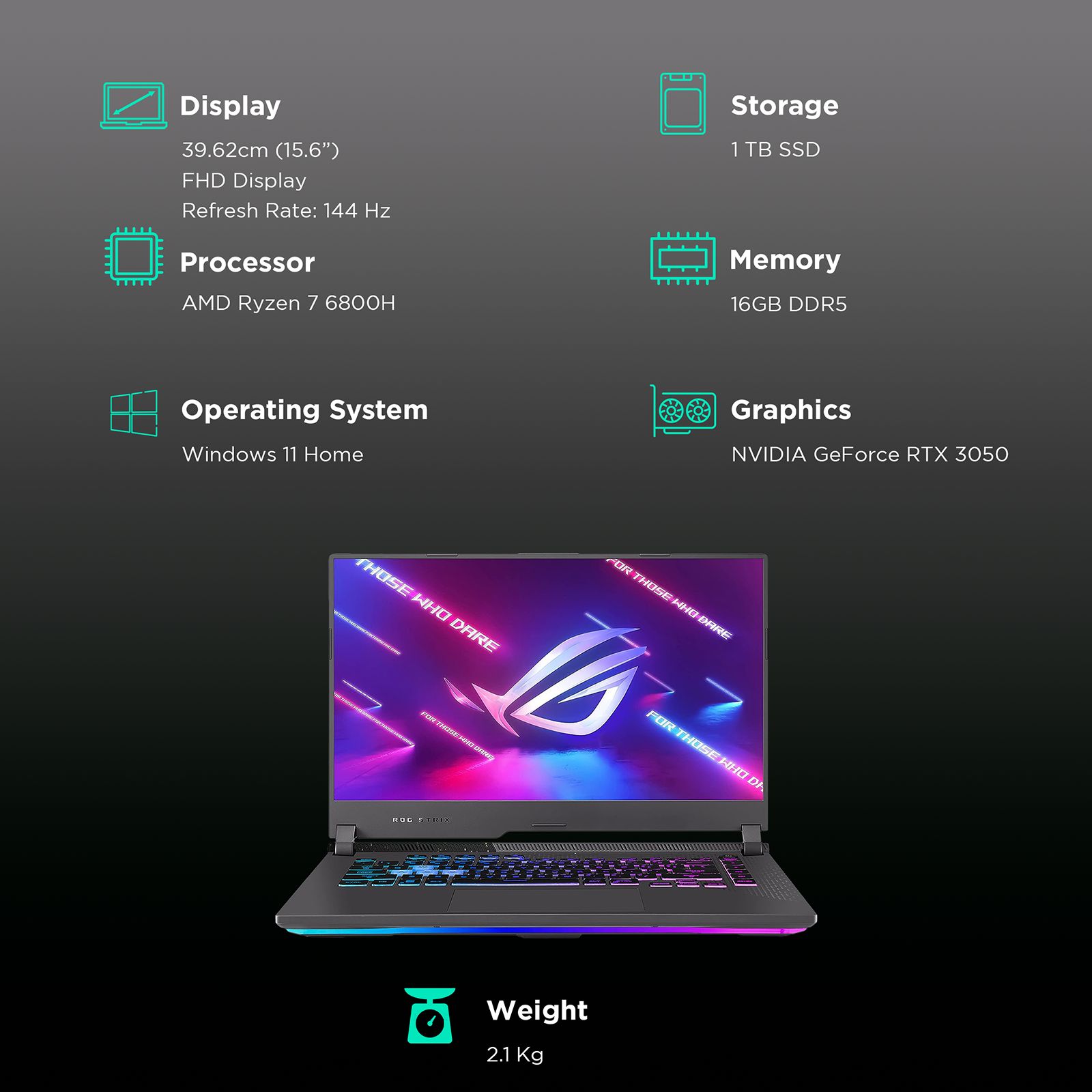ASUS ROG Strix AMD Ryzen 7 Laptop (16GB, 1TB SSD, Windows 11 Home, 4 GB GDDR6 Graphics, 15.6 inch FHD Display, Microsoft Office Home and Student 2021, Grey, 2.1Kg) ASUS ROG Strix AMD Ryzen 7 Laptop (16GB, 1TB SSD, Windows 11 Home, 4 GB GDDR6 Graphics, 15.6 inch FHD Display, Microsoft Office Home and Student 2021, Grey, 2.1Kg)_2
