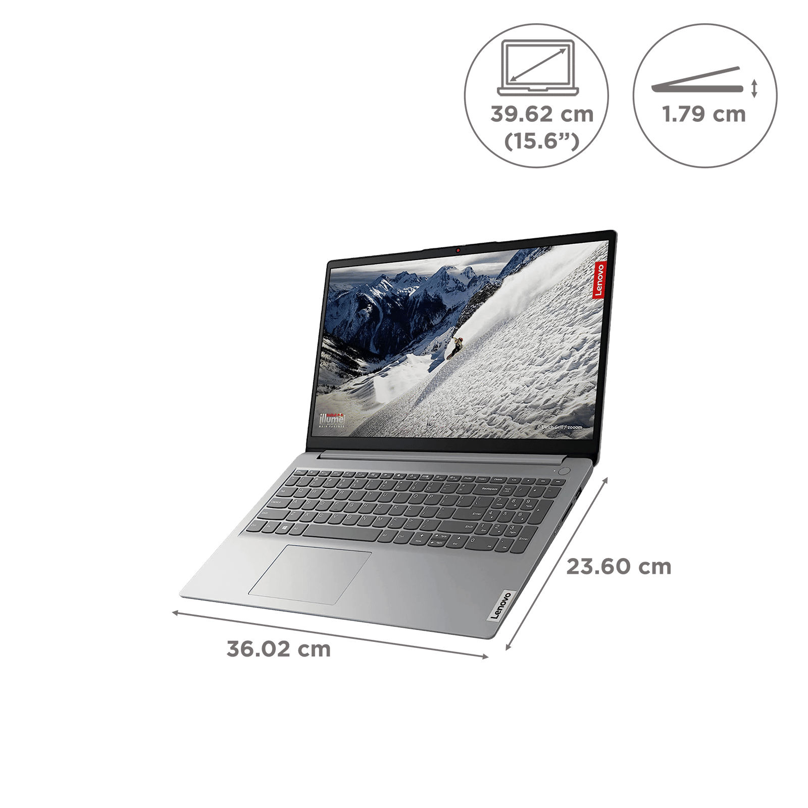 Lenovo IdeaPad 1 15AMN7 AMD Ryen 3 Laptop (8GB, 512GB SSD, Windows 11 Home, 2GB Graphics, 15.6 inch Full HD, MS Office 2021, Cloud Grey, 1.58 KG)_2