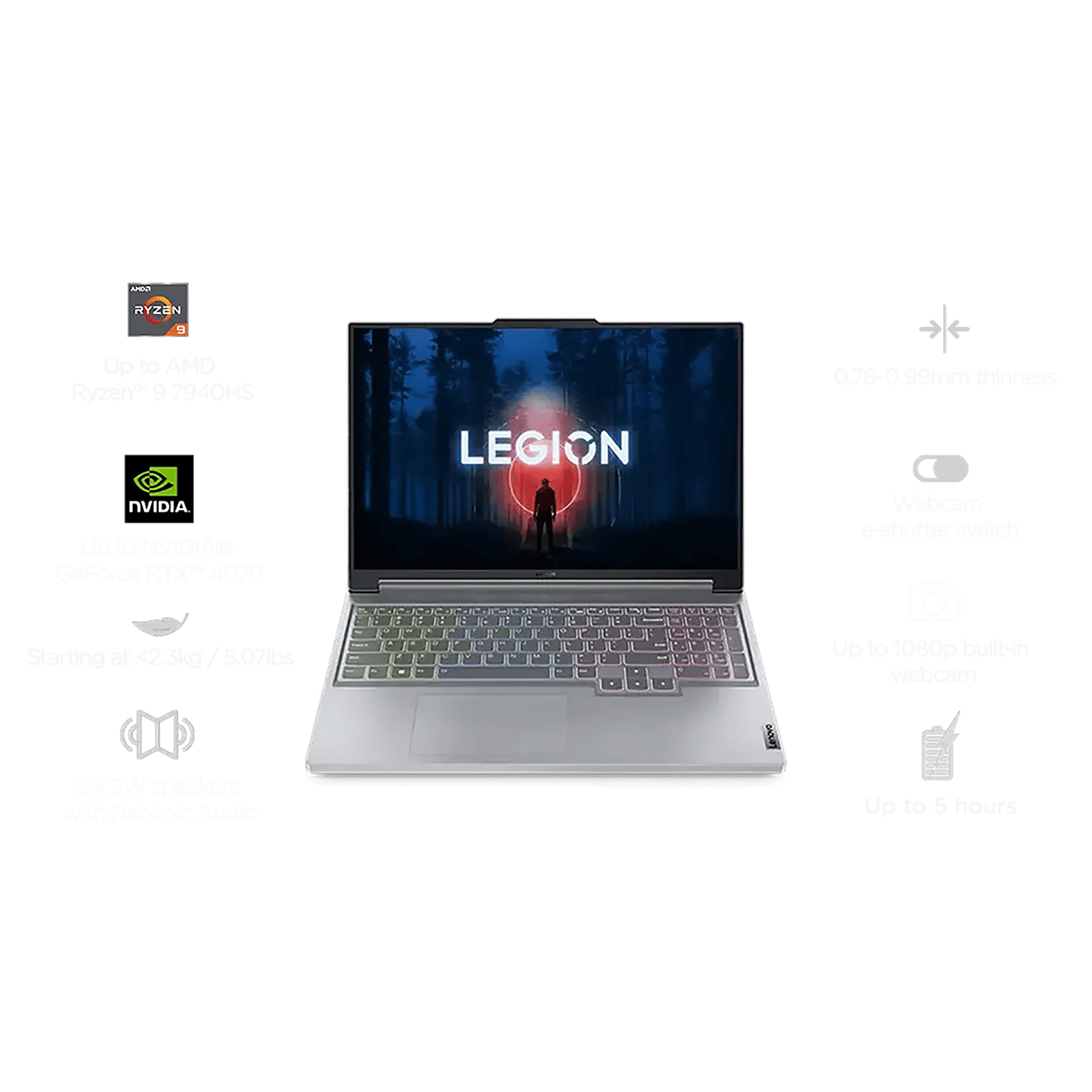 Lenovo Legion Slim 5 16APH8 AMD Ryzen 7 (16 inch, 16GB, 1TB, Windows 11 Home, MS Office 2021, NVIDIA GeForce RTX 4060, FHD Display, Grey, 82Y9009JIN) Lenovo Legion Slim 5 16APH8 AMD Ryzen 7 (16 inch, 16GB, 1TB, Windows 11 Home, MS Office 2021, NVIDIA GeForce RTX 4060, FHD Display, Grey, 82Y9009JIN)_9