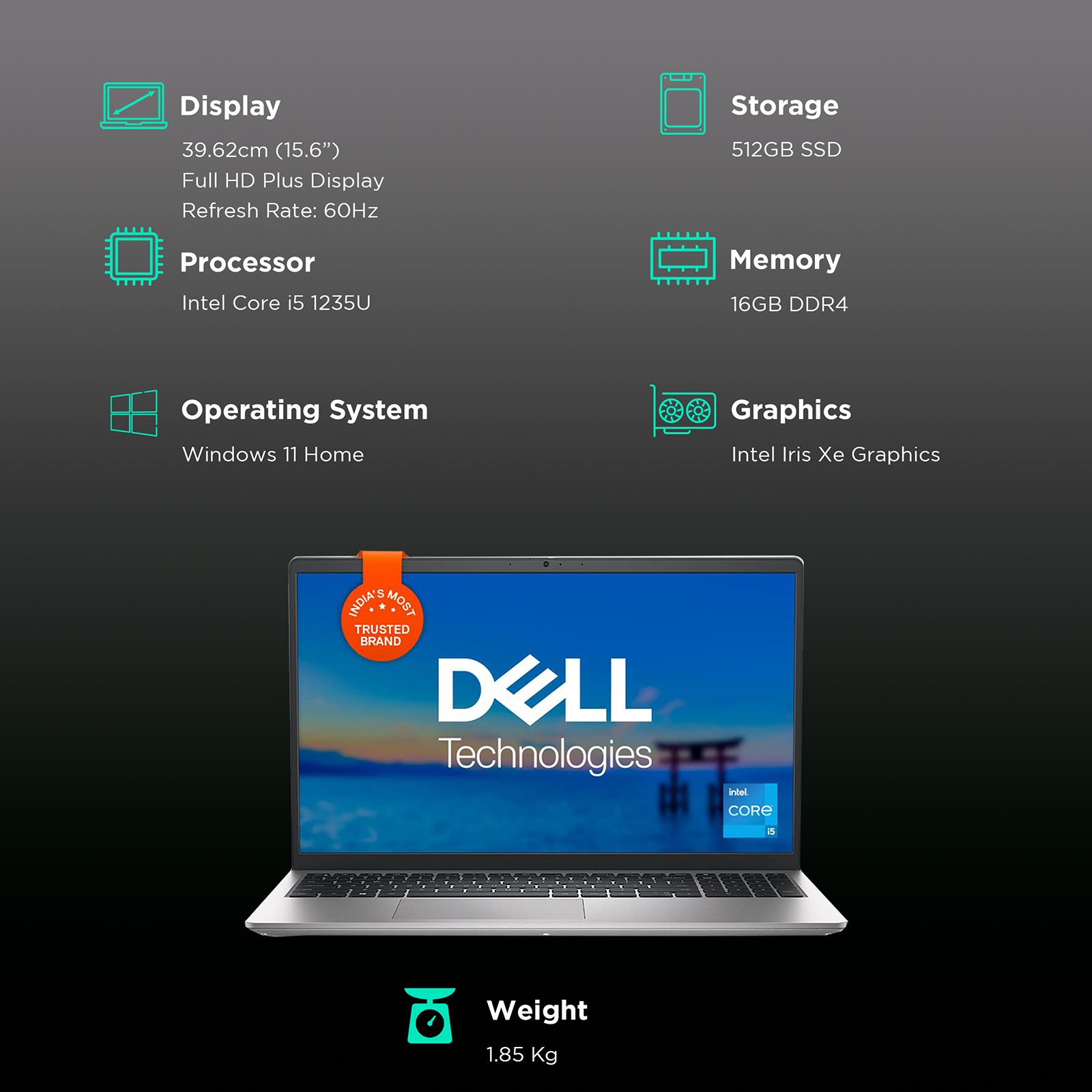 DELL Inspiron 3520 Intel Core i5 12th Gen Laptop (16GB, 512GB SSD, Windows 11 Home, 15.6 inch FHD Display, MS Office 2021, Platinum Silver, 1.85 KG) DELL Inspiron 3520 Intel Core i5 12th Gen Laptop (16GB, 512GB SSD, Windows 11 Home, 15.6 inch FHD Display, MS Office 2021, Platinum Silver, 1.85 KG)_3