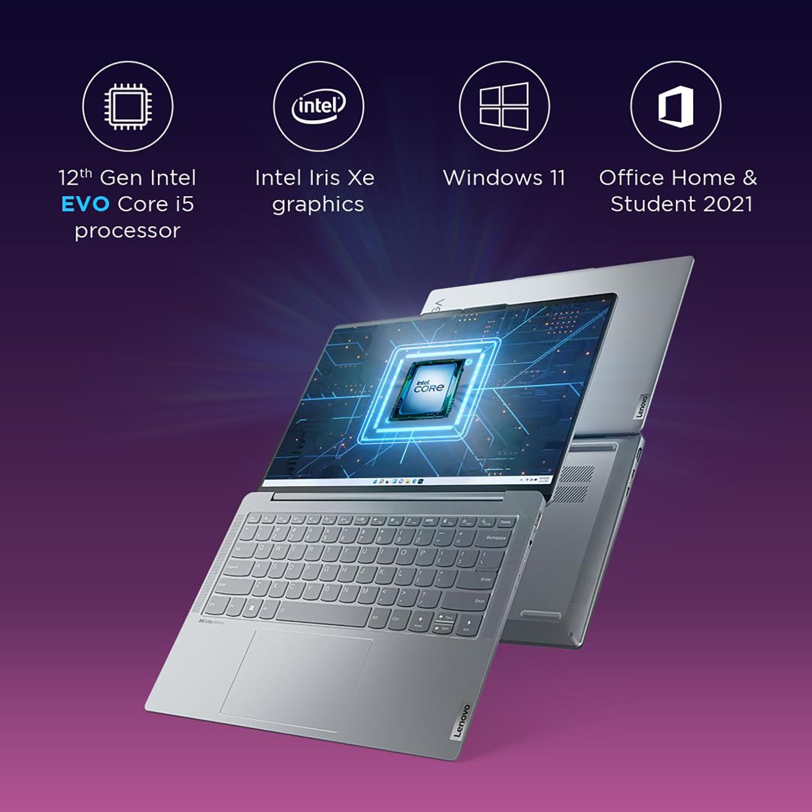 Lenovo Yoga Slim 6i Intel Core i5 12th Gen (14 inch, 16GB, 512GB, Windows 11 Home, MS Office 2021, Intel Iris Xe, IPS Display, Storm Grey, 82WU0095IN)_9