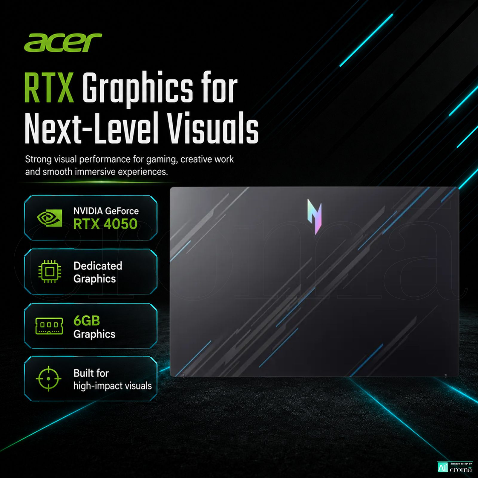 acer Nitro 5 Intel Core i5 13th Gen Gaming Laptop (16GB, 512GB, Windows 11 Home, 6GB Graphics, 15.6 inch 144 Hz FHD IPS Display, NVIDIA GeForce RTX 4050, MS Office 2021, Obsidian Black, 2.13 KG) acer Nitro 5 Intel Core i5 13th Gen Gaming Laptop (16GB, 512GB, Windows 11 Home, 6GB Graphics, 15.6 inch 144 Hz FHD IPS Display, NVIDIA GeForce RTX 4050, MS Office 2021, Obsidian Black, 2.13 KG)_3