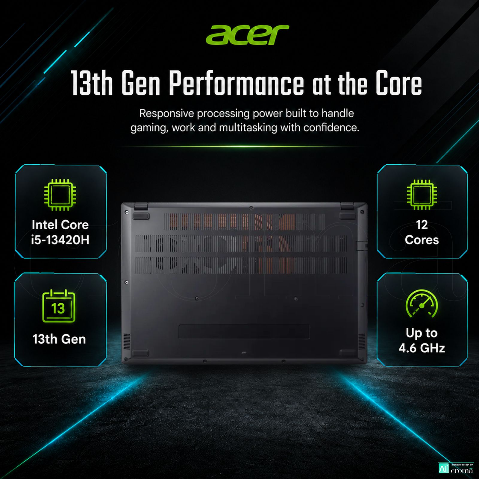 acer Nitro 5 Intel Core i5 13th Gen Gaming Laptop (16GB, 512GB, Windows 11 Home, 6GB Graphics, 15.6 inch 144 Hz FHD IPS Display, NVIDIA GeForce RTX 4050, MS Office 2021, Obsidian Black, 2.13 KG) acer Nitro 5 Intel Core i5 13th Gen Gaming Laptop (16GB, 512GB, Windows 11 Home, 6GB Graphics, 15.6 inch 144 Hz FHD IPS Display, NVIDIA GeForce RTX 4050, MS Office 2021, Obsidian Black, 2.13 KG)_5