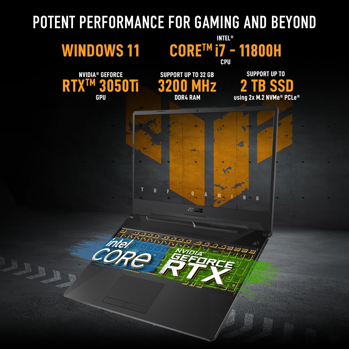 ASUS TUF Gaming F15 Intel Core i7 11th Gen Gaming Laptop (16GB, 512GB SSD, Windows 11 Home, 4GB Graphics, 15.6 inch 144 Hz Full HD IPS Display, NVIDIA GeForce RTX 3050 Ti, Graphite Black, 2.3 KG) ASUS TUF Gaming F15 Intel Core i7 11th Gen Gaming Laptop (16GB, 512GB SSD, Windows 11 Home, 4GB Graphics, 15.6 inch 144 Hz Full HD IPS Display, NVIDIA GeForce RTX 3050 Ti, Graphite Black, 2.3 KG)_17