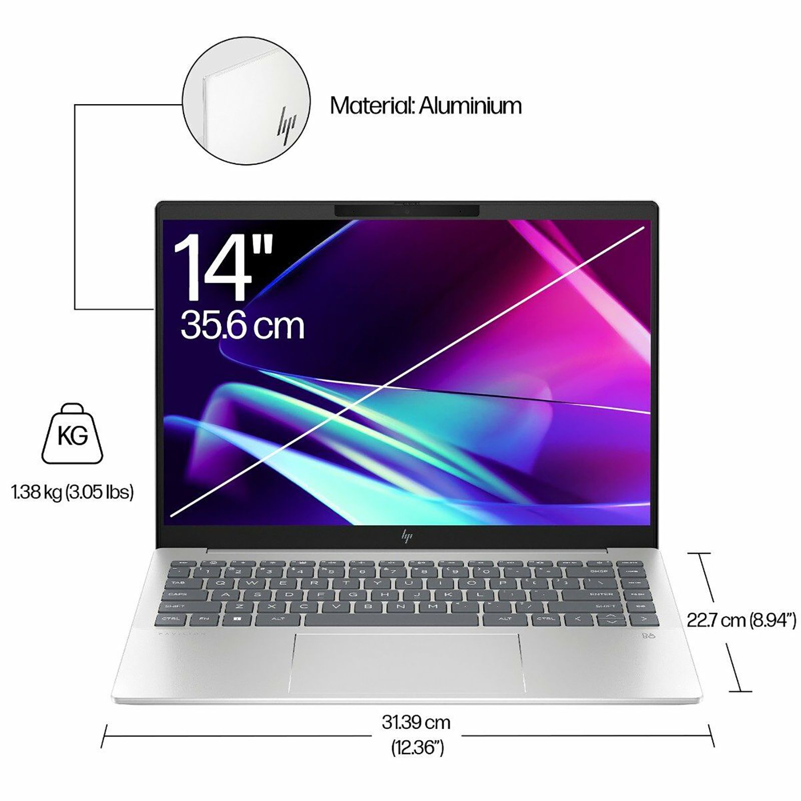 HP Pavilion Plus 14 ew0116TU Intel Core i5 13th Gen Laptop (16GB, 512GB SSD, Windows 11 Home, 14 inch WUXGA IPS Display, MS Office 2021, Natural Silver Aluminum, 1.38 KG)_12