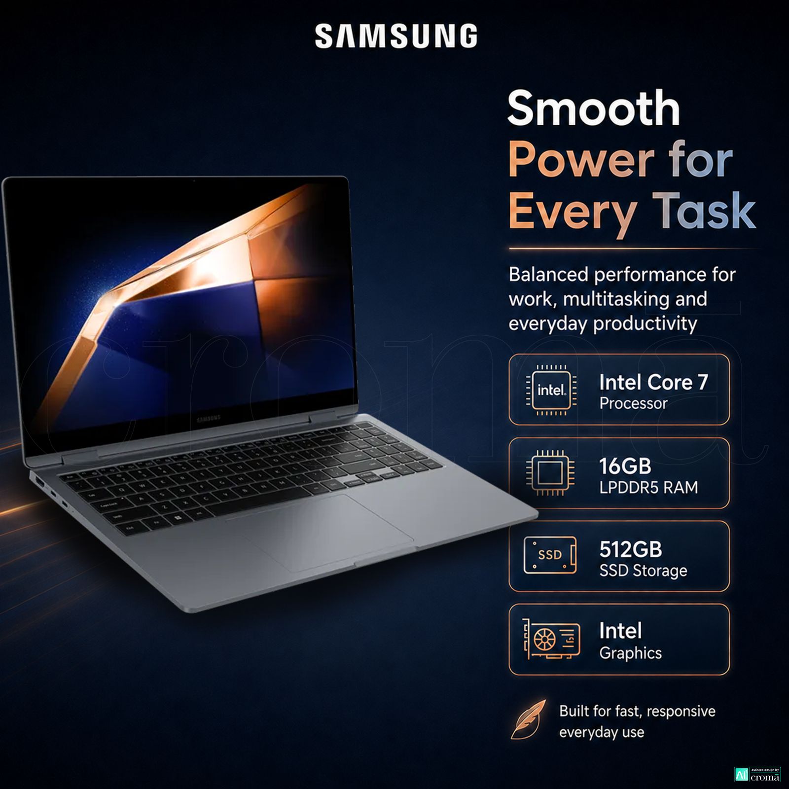 SAMSUNG Galaxy Book4 360 Intel Core Ultra 7 Touchscreen 2-in-1 Laptop (16GB, 512GB SSD, Windows 11 Home, 15.6 inch FHD AMOLED Display, MS Office 2021, Gray, 1.46 KG) SAMSUNG Galaxy Book4 360 Intel Core Ultra 7 Touchscreen 2-in-1 Laptop (16GB, 512GB SSD, Windows 11 Home, 15.6 inch FHD AMOLED Display, MS Office 2021, Gray, 1.46 KG)_4