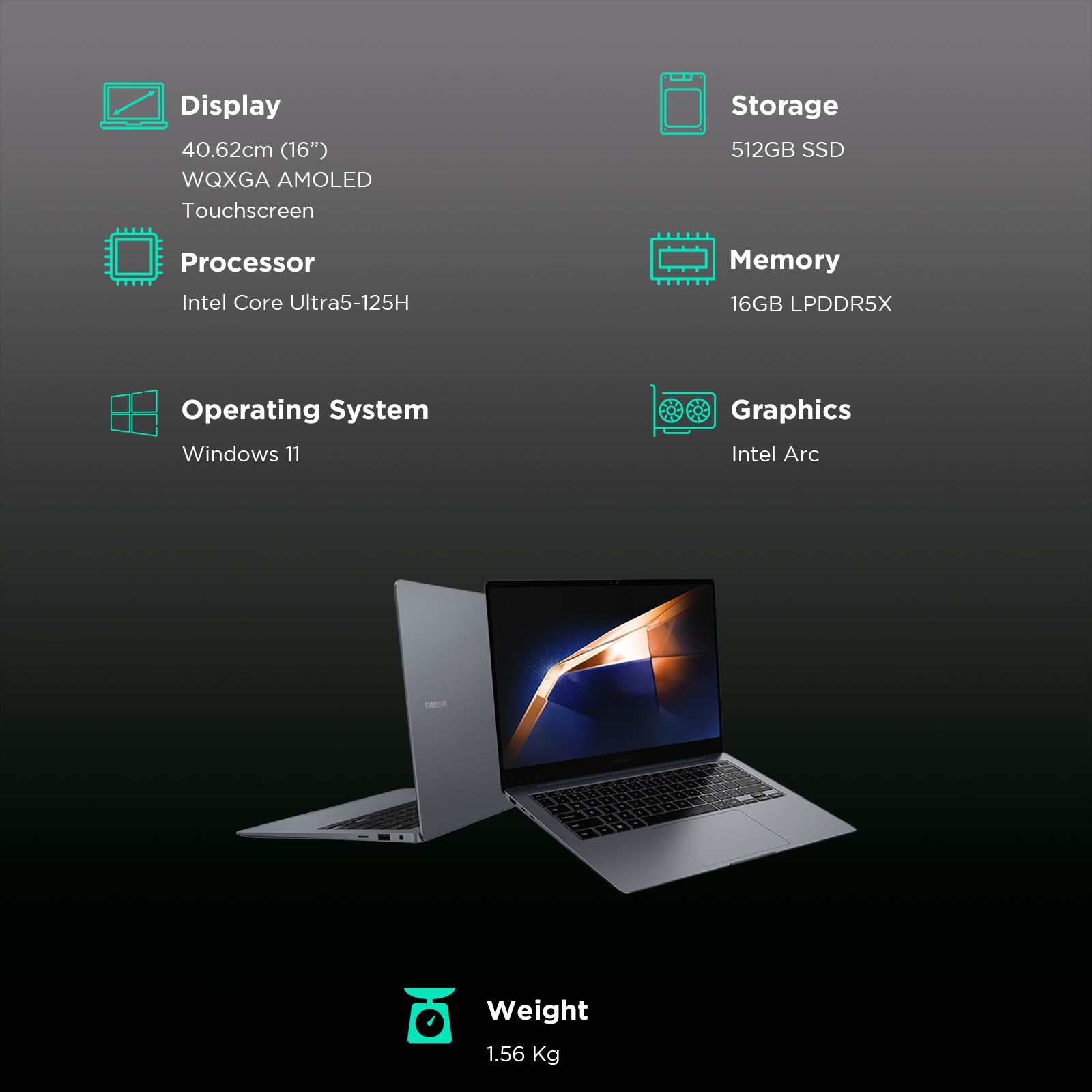 SAMSUNG Galaxy Book4 Pro Intel Core Ultra 5 Touchscreen Thin & Light Laptop (16GB, 512GB SSD, Windows 11 Home, 16 inch WQXGA Plus AMOLED Display, MS Office 2021, Moonstone Gray, 1.56 KG) SAMSUNG Galaxy Book4 Pro Intel Core Ultra 5 Touchscreen Thin & Light Laptop (16GB, 512GB SSD, Windows 11 Home, 16 inch WQXGA Plus AMOLED Display, MS Office 2021, Moonstone Gray, 1.56 KG)_3