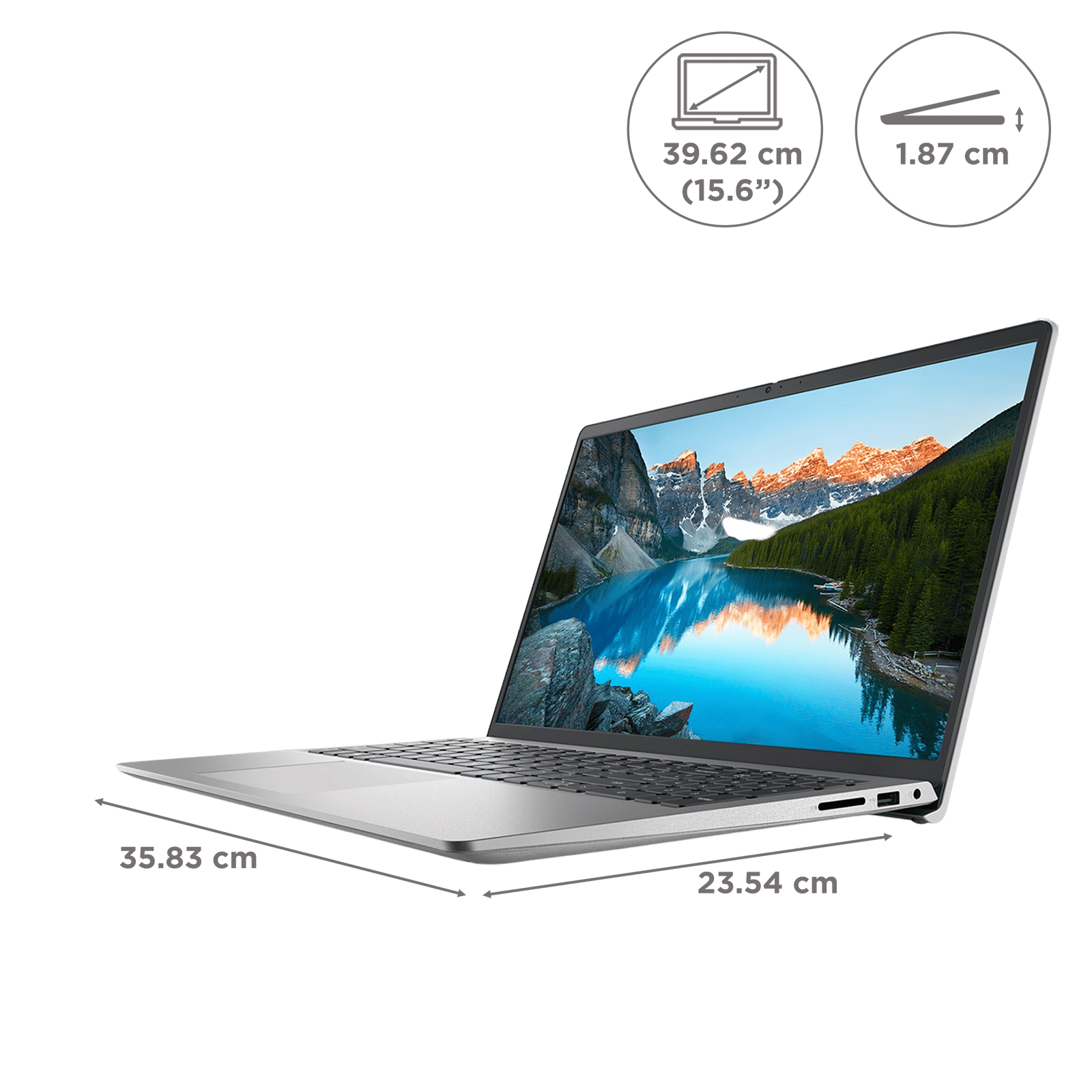 DELL Inspiron 3520 Intel Core i3 12th Gen Notebook Laptop (8GB, 512GB SSD, Windows 11 Home, 15.6 inch Full HD Display, MS Office Home & Student 2021, Silver, 1.65 KG)_2
