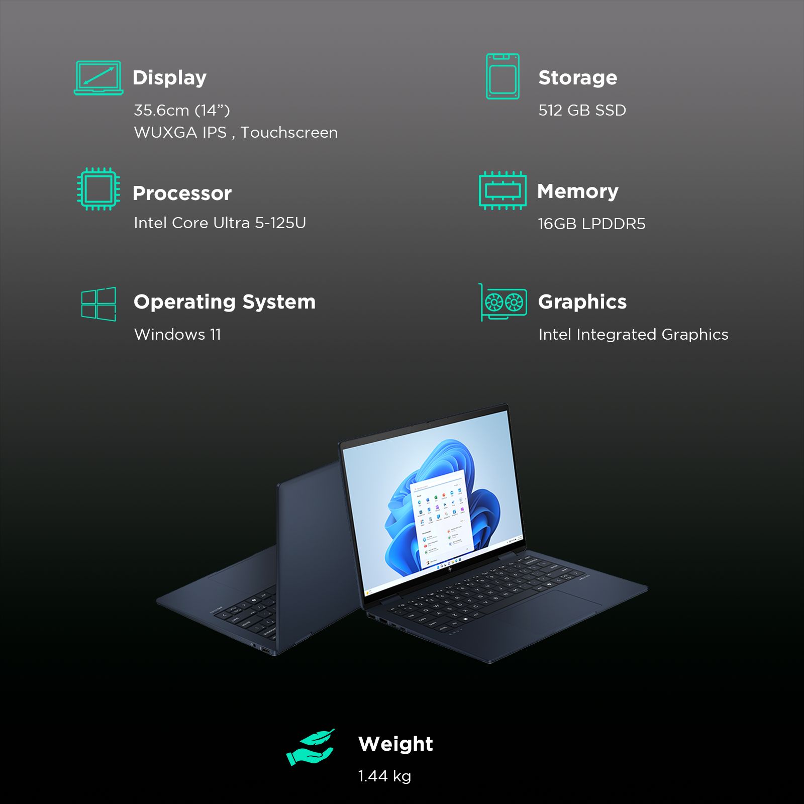 HP Envy x360 14t fc000 Intel Core Ultra 5 Touchscreen 2-in-1 Laptop (16GB, 512GB SSD, Windows 11 Home, 14 inch WUXGA IPS Display, MS Office 2021, Atmospheric Blue, 1.44 KG) HP Envy x360 14t fc000 Intel Core Ultra 5 Touchscreen 2-in-1 Laptop (16GB, 512GB SSD, Windows 11 Home, 14 inch WUXGA IPS Display, MS Office 2021, Atmospheric Blue, 1.44 KG)_3