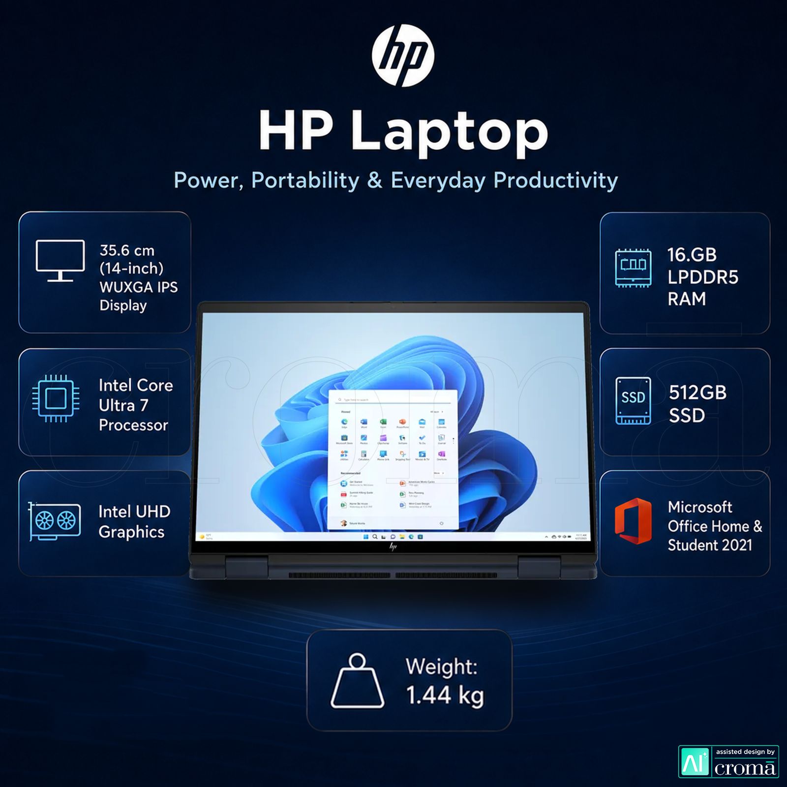 HP Envy x360 14t fc000 Intel Core Ultra 7 Touchscreen 2-in-1 Laptop (16GB, 512GB SSD, Windows 11 Home, 14 inch WUXGA IPS Display, MS Office 2021, Atmospheric Blue, 1.44 KG) HP Envy x360 14t fc000 Intel Core Ultra 7 Touchscreen 2-in-1 Laptop (16GB, 512GB SSD, Windows 11 Home, 14 inch WUXGA IPS Display, MS Office 2021, Atmospheric Blue, 1.44 KG)_2