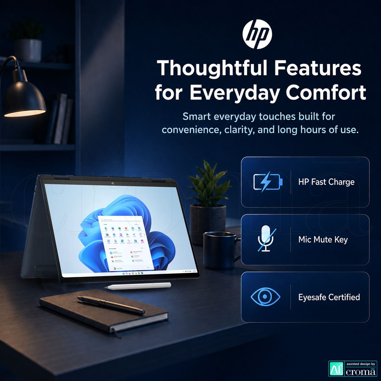 HP Envy x360 14t fc000 Intel Core Ultra 7 Touchscreen 2-in-1 Laptop (16GB, 512GB SSD, Windows 11 Home, 14 inch WUXGA IPS Display, MS Office 2021, Atmospheric Blue, 1.44 KG) HP Envy x360 14t fc000 Intel Core Ultra 7 Touchscreen 2-in-1 Laptop (16GB, 512GB SSD, Windows 11 Home, 14 inch WUXGA IPS Display, MS Office 2021, Atmospheric Blue, 1.44 KG)_7