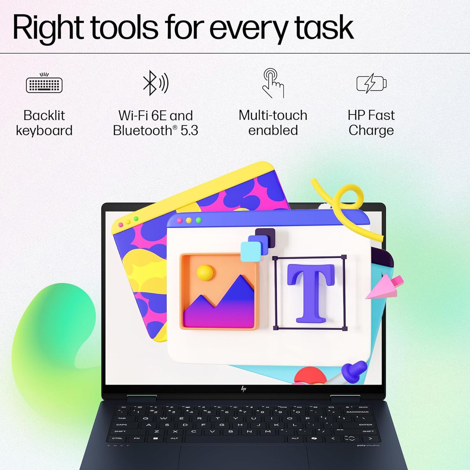 HP Envy x360 14 fc0078TU Intel Core Ultra 5 Touchscreen 2-in-1 Laptop (16GB, 512GB SSD, Windows 11 Home, 14 inch 2.8K OLED Display, MS Office 2021, Atmospheric Blue, 1.39 KG)_4