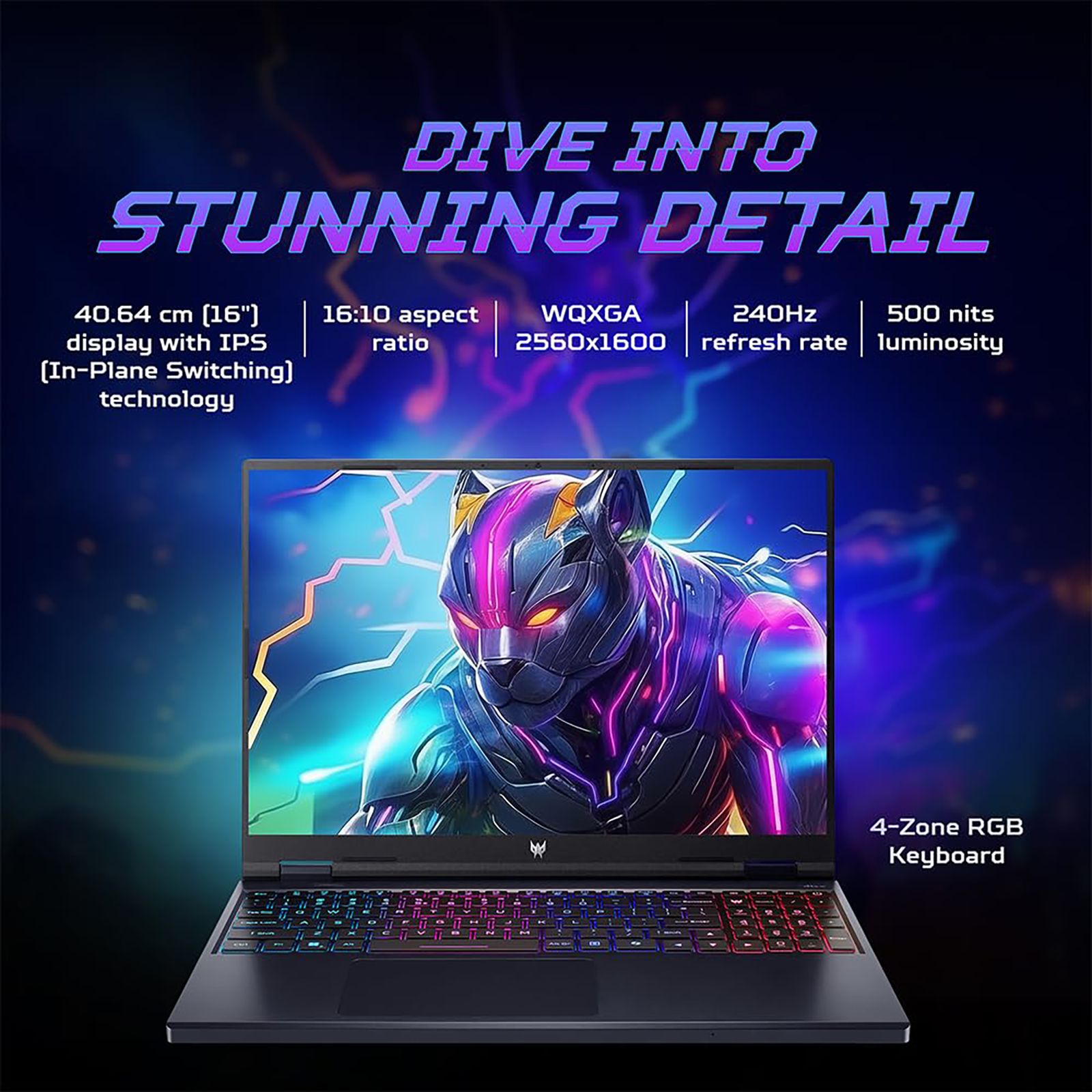 acer Predator Helios Neo 16 Intel Core i9 14th Gen Gaming Laptop (16GB, 1TB SSD, Windows 11 Home, 8GB Graphics, 16 inch 240 Hz WQXGA IPS Display, NVIDIA GeForce RTX 4070, Abyssal Black, 2.8 KG)_15