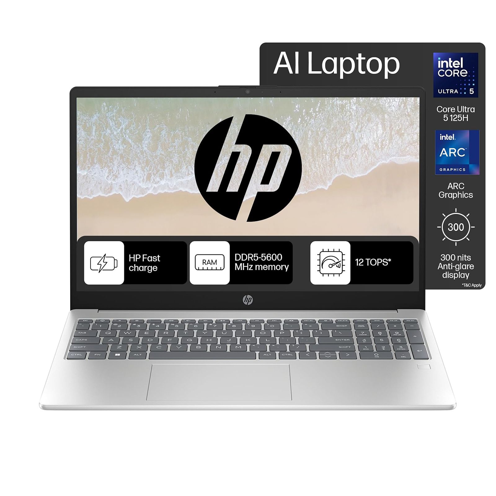 HP FD1099TU Intel Core Ultra 5 Thin and Light Laptop (16GB, 512GB SSD, Windows 11 Home, 15.6 inch Full HD Display, MS Office 2021, Natural Silver, 1.69 KG) HP FD1099TU Intel Core Ultra 5 Thin and Light Laptop (16GB, 512GB SSD, Windows 11 Home, 15.6 inch Full HD Display, MS Office 2021, Natural Silver, 1.69 KG)_8