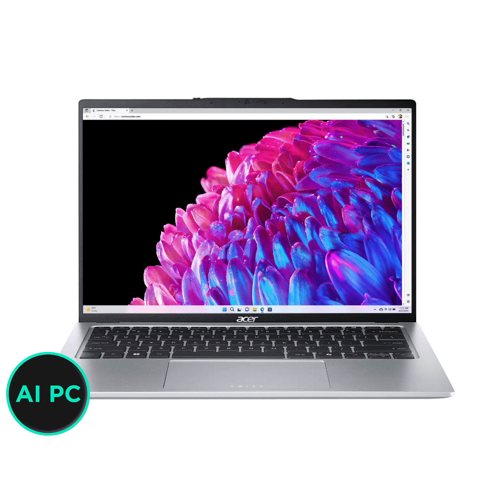 acer Swift Go SFG14-73T-58PZ Intel Core Ultra 5 Touchscreen Thin & Light Laptop (16GB, 512GB SSD, Windows 11 Home, 14 inch LCD IPS Display, MS Office 2021, Silver, 1.32 KG)_1