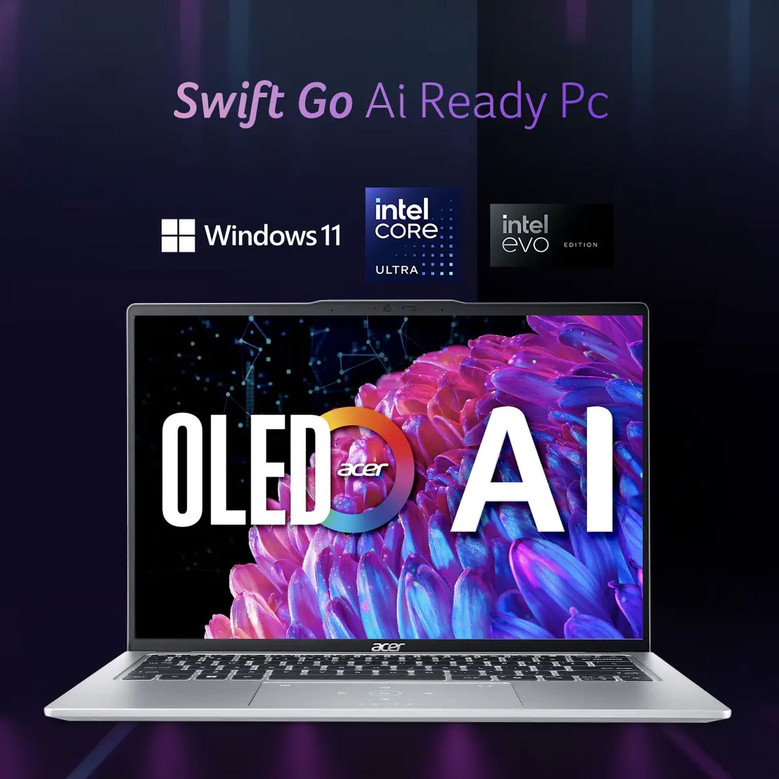 acer Swift Go 14 SFG14-73-71BY Intel Core Ultra 7 Thin & Light Laptop (16GB, 1TB SSD, Windows 11 Home, 14 inch OLED Display, MS Office 2021, Silver, 1.32 KG)_4