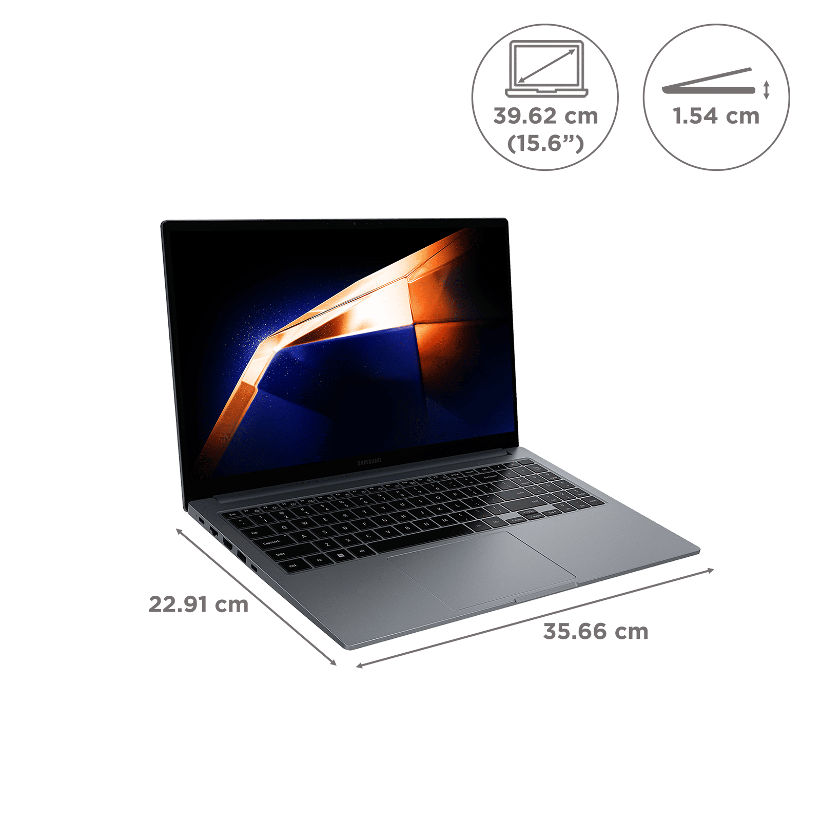 SAMSUNG Galaxy Book4 Intel Core i5 13th Gen Thin & Light Laptop (8GB, 512GB SSD, Windows 11 Home, 15.6 inch Full HD LED Display, MS Office 2021, Grey, 1.55 KG)_2
