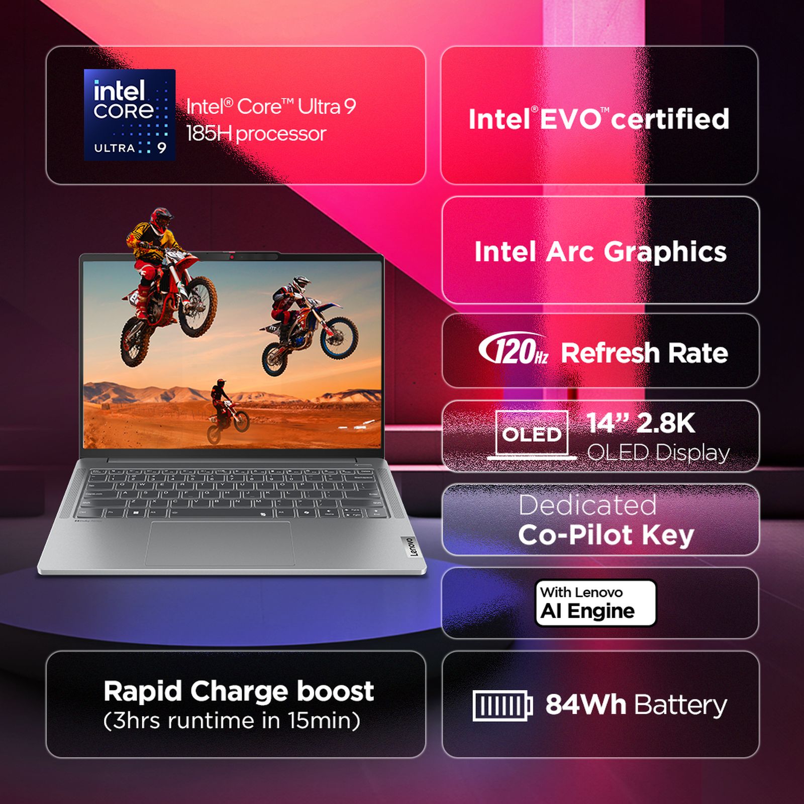 Lenovo IdeaPad Pro 5 14IMH9 Intel Core Ultra 9 Thin and Light Laptop (32GB, 1TB SSD, Windows 11 Pro, 14 inch OLED Display, Office Home & Student 2021, Arctic Grey, 1.46 KG) Lenovo IdeaPad Pro 5 14IMH9 Intel Core Ultra 9 Thin and Light Laptop (32GB, 1TB SSD, Windows 11 Pro, 14 inch OLED Display, Office Home & Student 2021, Arctic Grey, 1.46 KG)_8