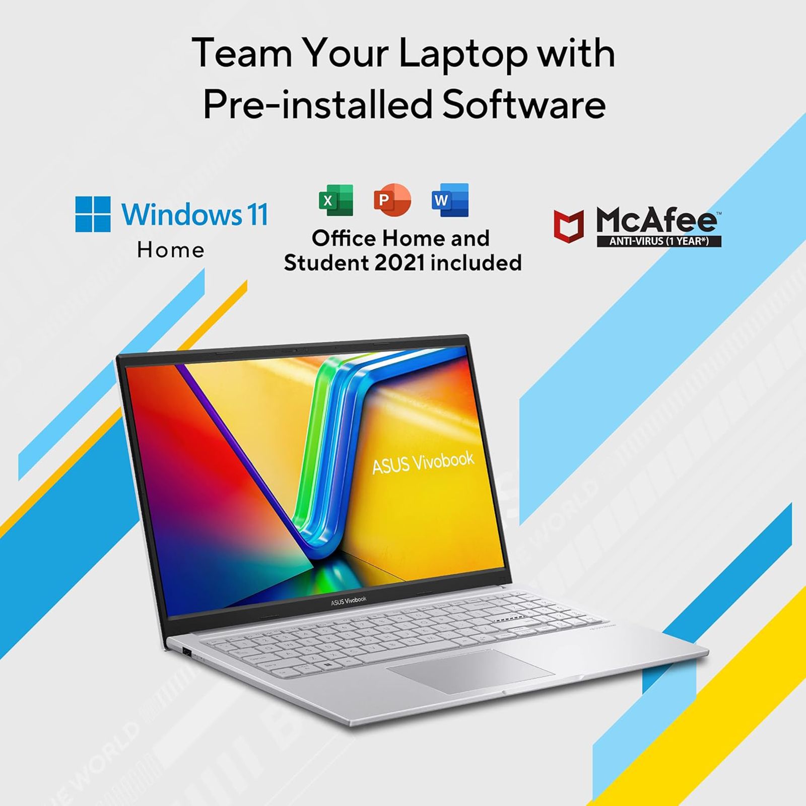 ASUS Vivobook 15 X1504ZA-NJ522WS Intel Core i5 12th Gen Thin & Light Laptop (8GB, 512GB SSD, Windows 11 Home, 15.6 inch Full HD Display, MS Office Home & Student 2021, Cool Silver, 1.70 KG)_8