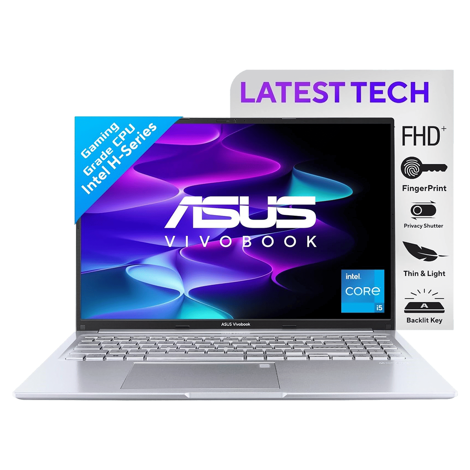 ASUS Vivobook 16 X1605ZAC-MB540WS Intel Core i5 12th Gen Thin & Light Laptop (16GB, 512GB SSD, Windows 11 Home, 16 inch WUXGA Display, MS Office Home and Student 2021, Transparent Silver, 1.88 KG)_9
