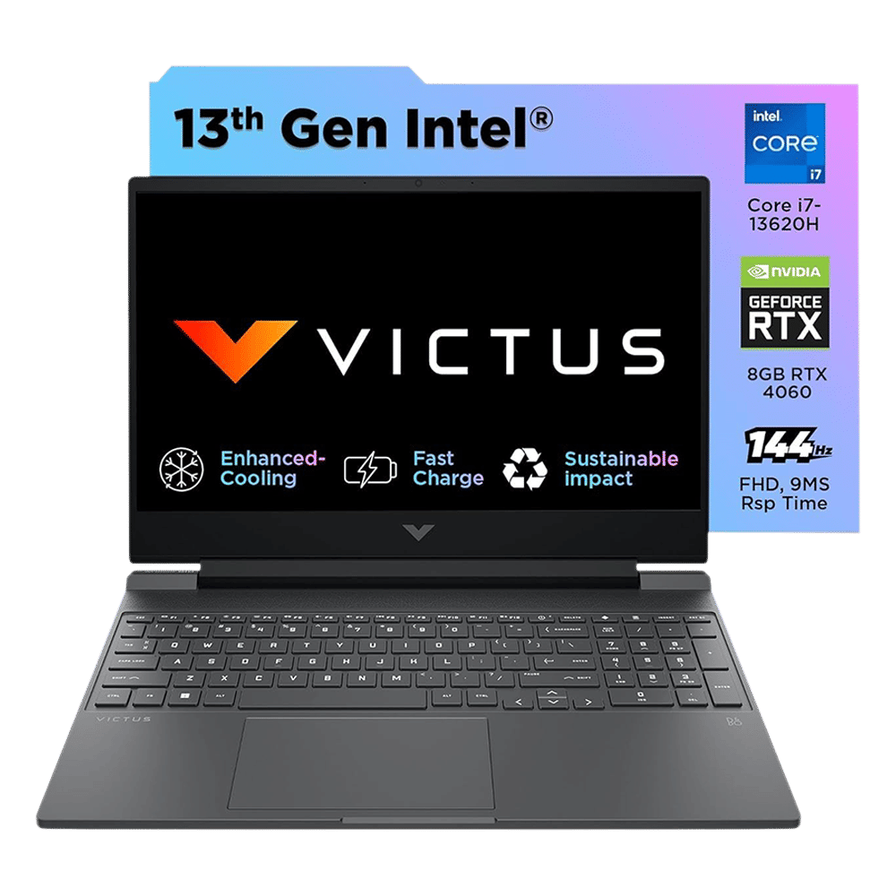 HP Victus Intel Core i7 13th Gen Gaming Laptop (16GB, 512GB SSD, Windows 11 Home, 8GB Graphics, 15.6 inch 144 Hz Full HD IPS Display, NVIDIA GeForce RTX 4060, MS Office 2021, Mica Silver, 2.29 KG)_10