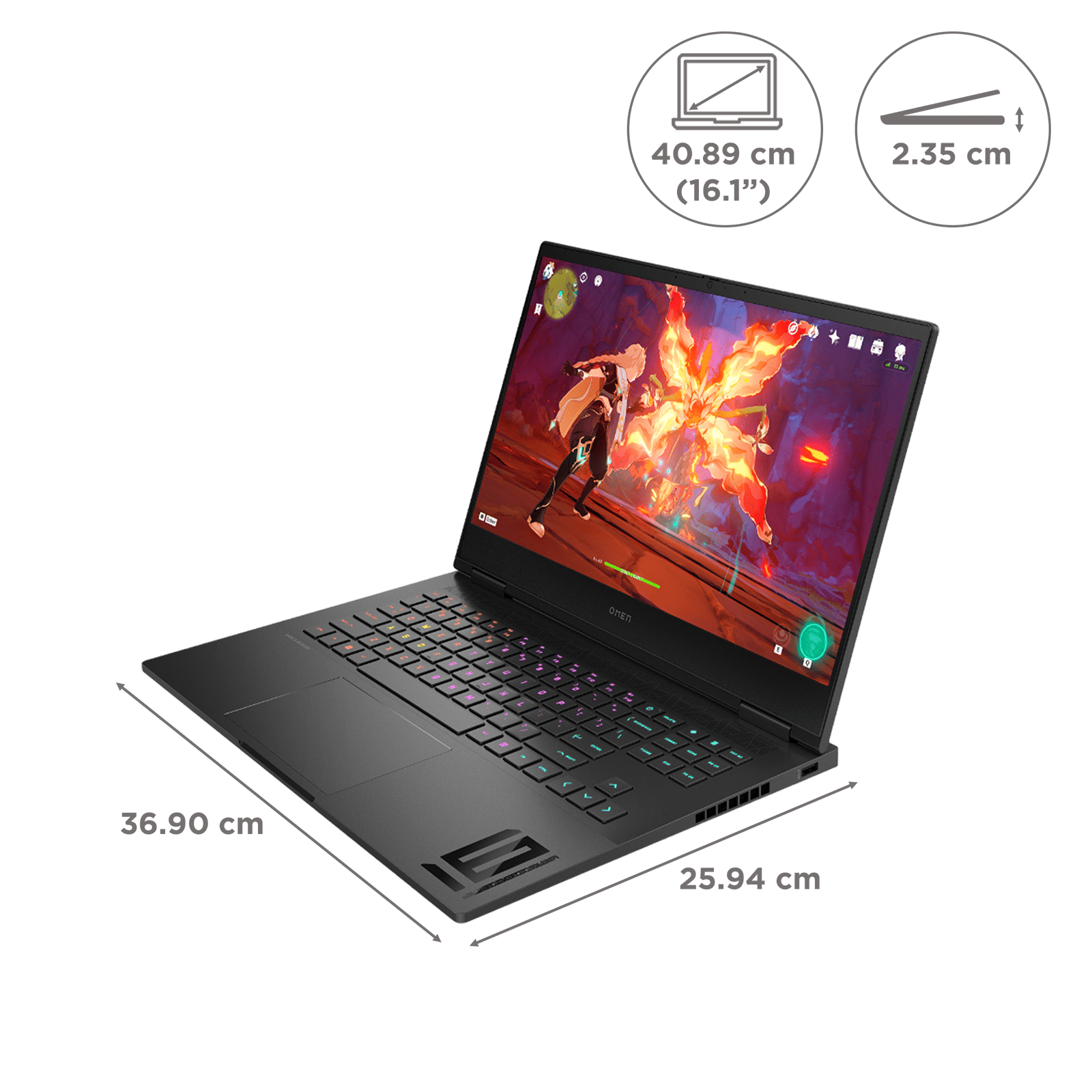 HP Omen 16 wf0148TX Intel Core i9 13th Gen Gaming Laptop (16GB, 1TB SSD, Windows 11, 8GB Graphics, 16.1 inch 165 Hz FHD Display, NVIDIA GeForce RTX 4060, MS Office 2021, Shadow Black, 2.35 KG)_2