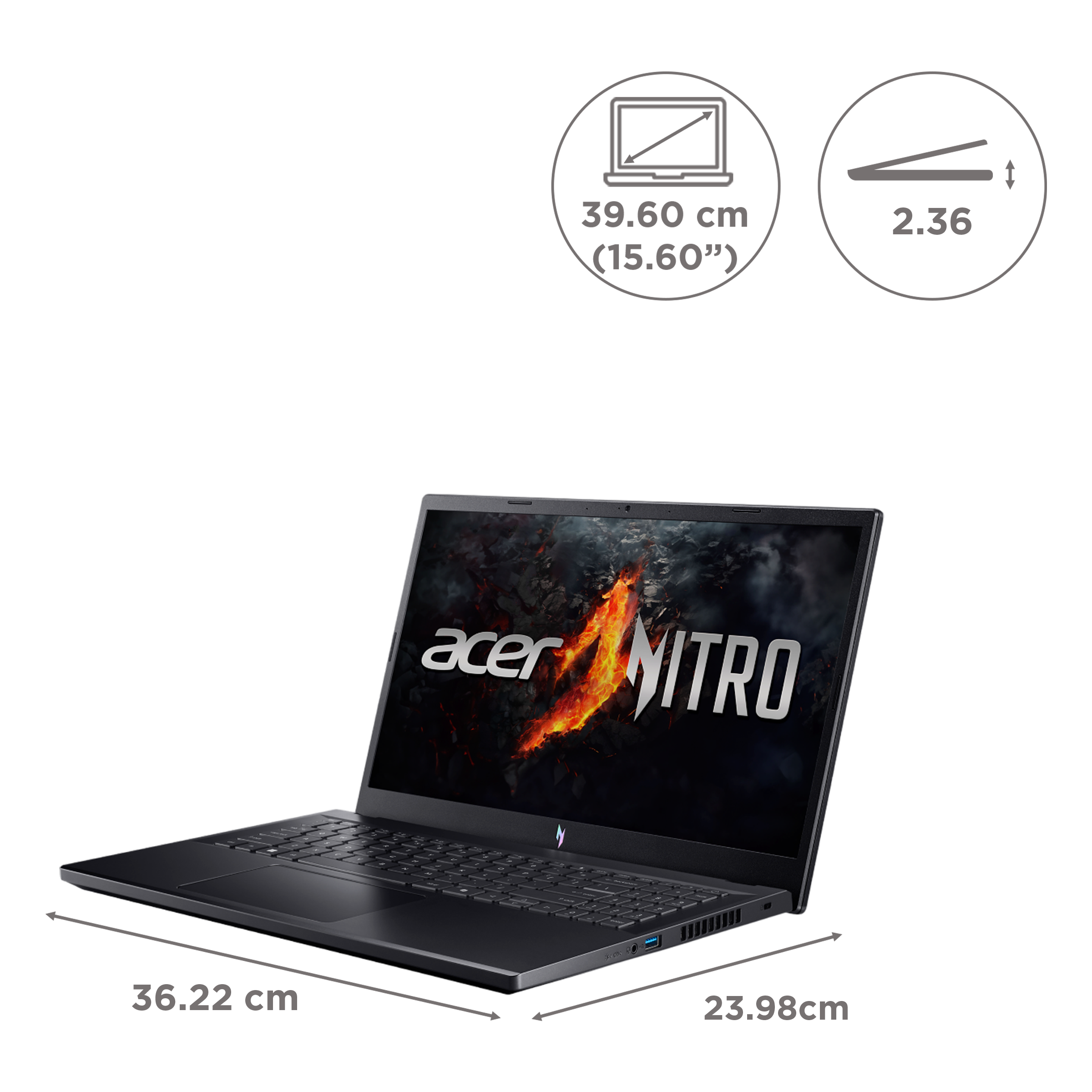 acer NITRO V ANV15-41-R2VD AMD Ryzen 5 Gaming Laptop (8GB, 512GB SSD, Windows 11 Home, 6GB Graphics, 15.6 inch 144 Hz Full HD IPS LED Display, NVIDIA GeForce RTX 3050, MS Office 21, Obsidian Black, 2.1 KG)_2