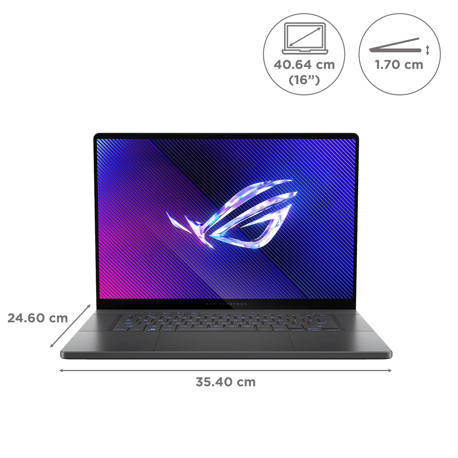 ASUS ROG Zephyrus G16 GU605MI-QP253WS Intel Core Ultra 9 Gaming Laptop (32GB, 1TB SSD, Windows 11 Home, 8GB Graphics, 16 inch 240 Hz 2.5K WQXGA IPS Display, NVIDIA GeForce RTX 4070, MS Office Home and Student 2021, Eclipse Gray, 1.85 KG)_2
