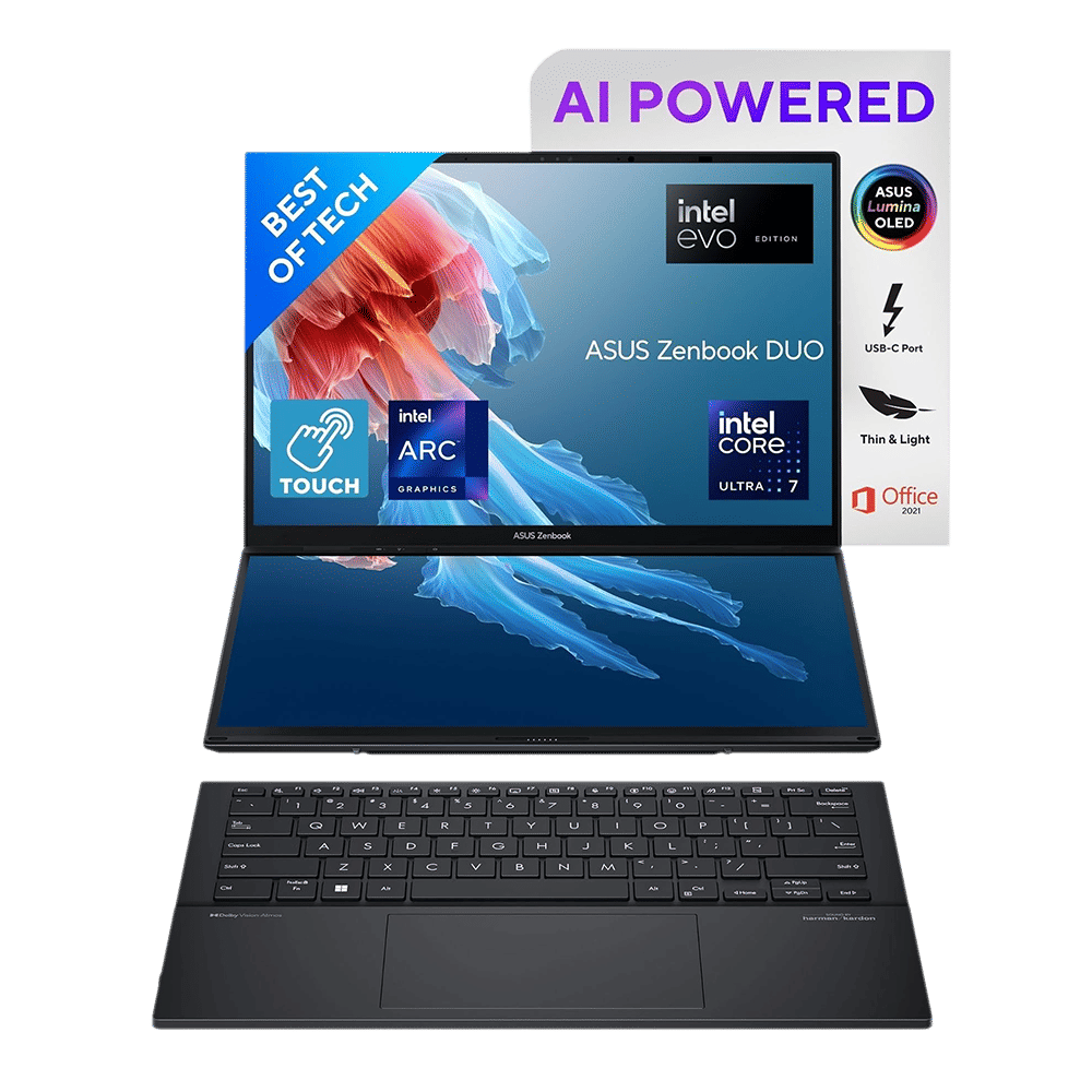 ASUS Zenbook Duo UX8406MA-QL761WS Intel Core Ultra 7 Touchscreen Thin & Light Laptop (32GB, 1TB SSD, Windows 11 Home, 14 inch Full HD OLED Display, MS Office Home & Student 2021, Inkwell Gray, 1.65 KG)_13