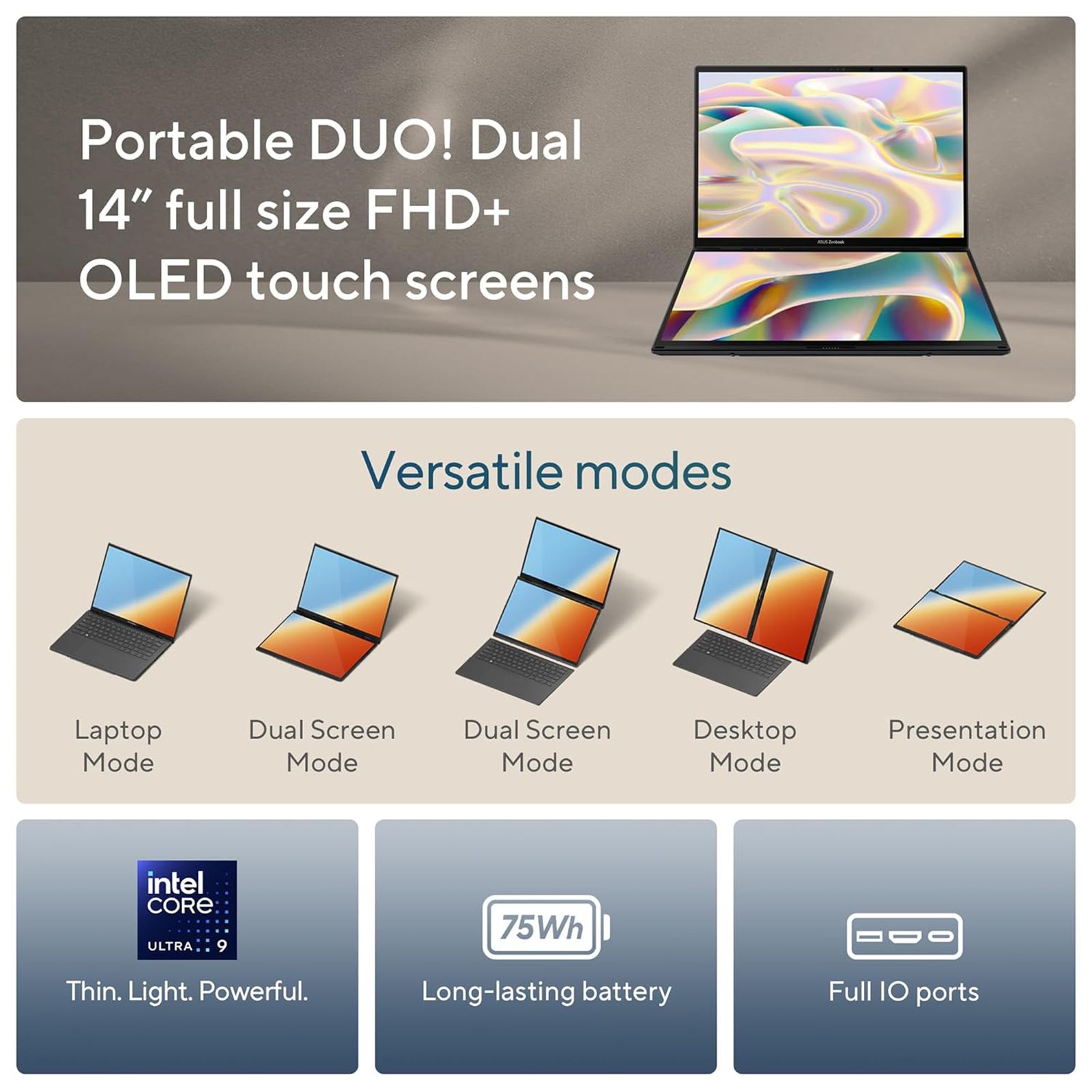 ASUS Zenbook Duo UX8406MA-QL961WS Intel Core Ultra 9 Touchscreen Thin & Light Laptop (32GB, 1TB SSD, Windows 11 Home, 14 inch Full HD OLED Display, MS Office Home & Student 2021, Inkwell Gray, 1.65 KG) ASUS Zenbook Duo UX8406MA-QL961WS Intel Core Ultra 9 Touchscreen Thin & Light Laptop (32GB, 1TB SSD, Windows 11 Home, 14 inch Full HD OLED Display, MS Office Home & Student 2021, Inkwell Gray, 1.65 KG)_16