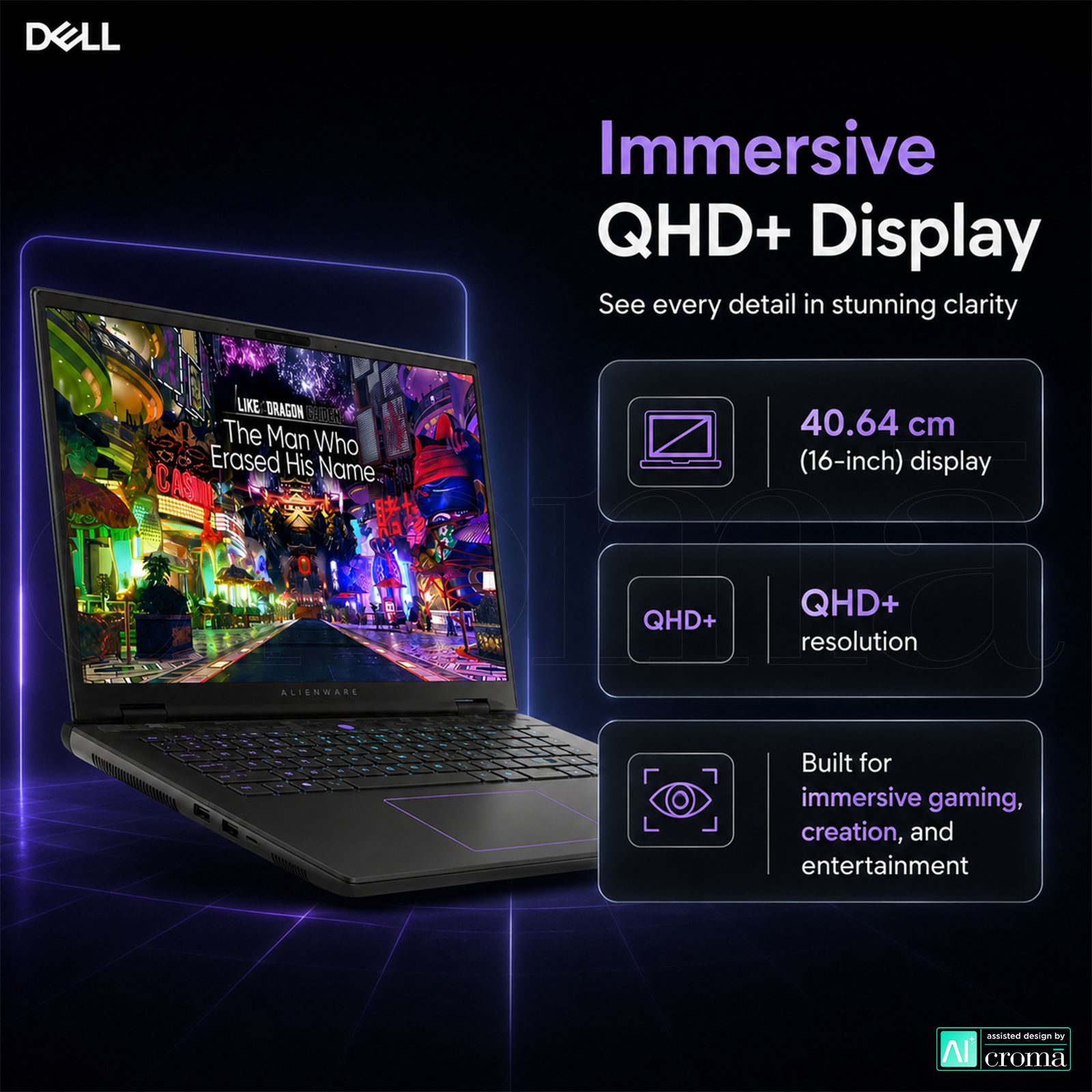 DELL Alienware m16 R2 Intel Core Ultra 9 Gaming Laptop (16GB, 1TB SSD, Windows 11 Home, 8GB Graphics, 16 inch 240 Hz QHD Plus Display, NVIDIA GeForce RTX 4060, MS Office Home & Student 2021, Dark Metallic Moon, 2.61 KG) DELL Alienware m16 R2 Intel Core Ultra 9 Gaming Laptop (16GB, 1TB SSD, Windows 11 Home, 8GB Graphics, 16 inch 240 Hz QHD Plus Display, NVIDIA GeForce RTX 4060, MS Office Home & Student 2021, Dark Metallic Moon, 2.61 KG)_3