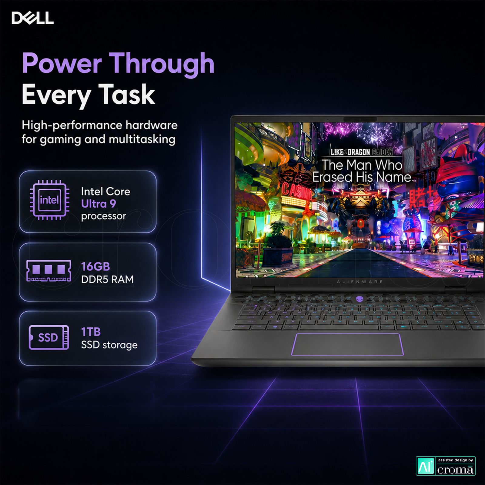 DELL Alienware m16 R2 Intel Core Ultra 9 Gaming Laptop (16GB, 1TB SSD, Windows 11 Home, 8GB Graphics, 16 inch 240 Hz QHD Plus Display, NVIDIA GeForce RTX 4060, MS Office Home & Student 2021, Dark Metallic Moon, 2.61 KG) DELL Alienware m16 R2 Intel Core Ultra 9 Gaming Laptop (16GB, 1TB SSD, Windows 11 Home, 8GB Graphics, 16 inch 240 Hz QHD Plus Display, NVIDIA GeForce RTX 4060, MS Office Home & Student 2021, Dark Metallic Moon, 2.61 KG)_4
