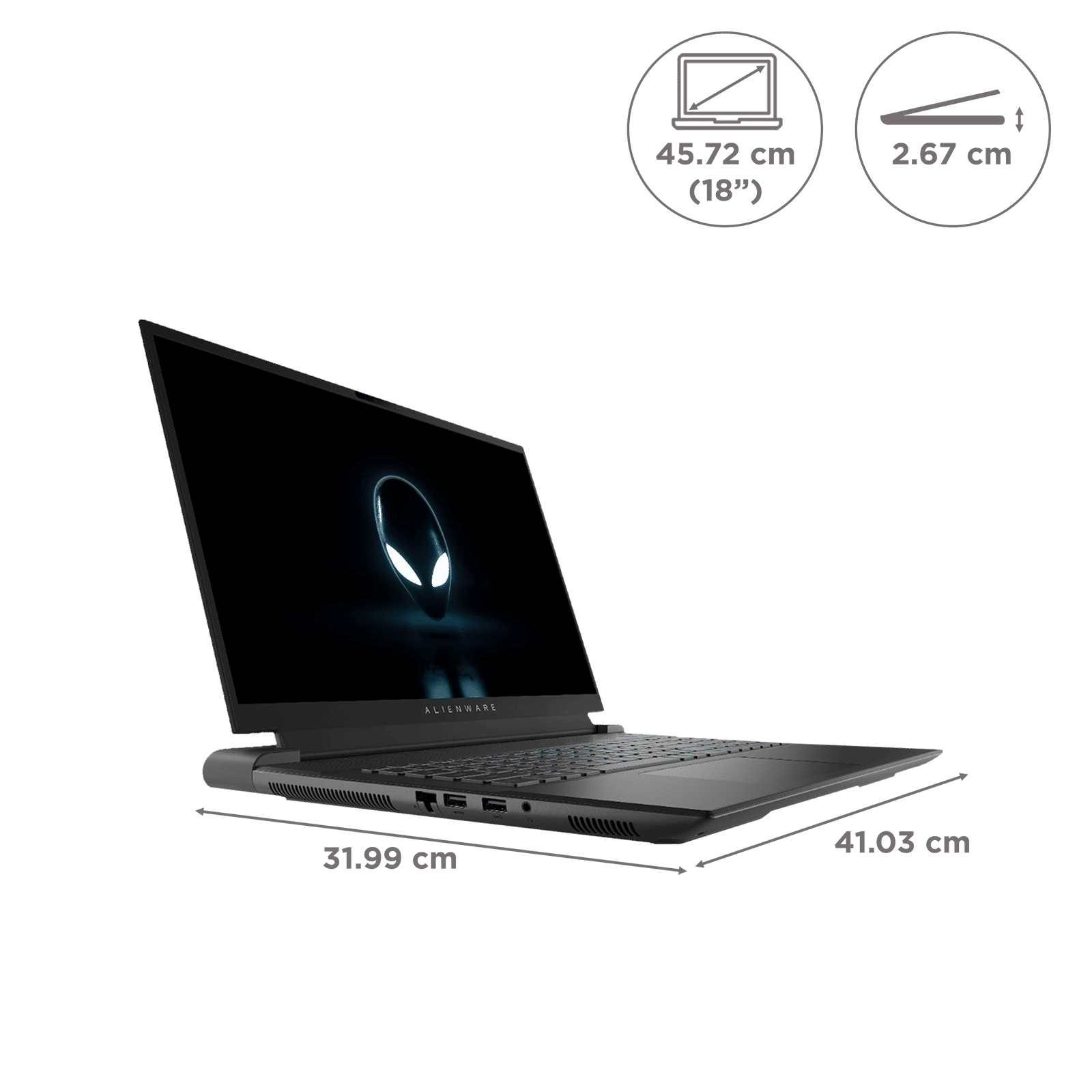 DELL Alienware m18 R2 Intel Core i9 14th Gen Gaming Laptop (32GB, 1TB SSD, Windows 11 Home, 12GB Graphics, 18 inch 165 Hz QHD Plus Display, NVIDIA GeForce RTX 4080, MS Office Home & Student 2021, Dark Metallic Moon, 3.86 KG)_2