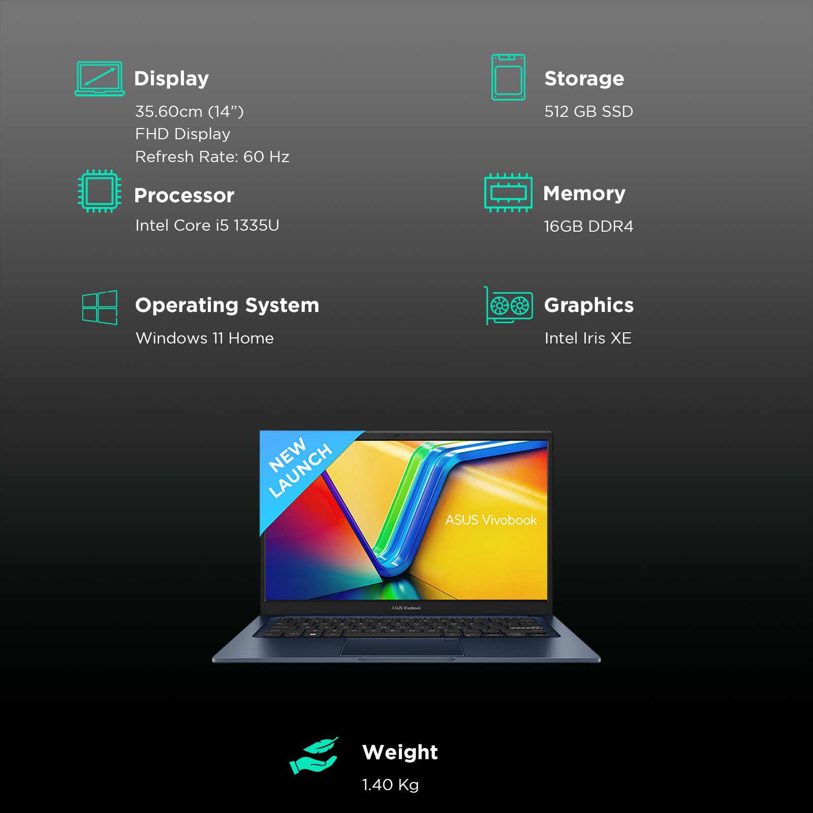 ASUS Vivobook 14 X1404VA-NK541WS Intel Core i5 13th Gen Thin & Light Laptop (16GB, 512GB SSD, Windows 11 Home, 14 inch Full HD Display, MS Office Home & Student 2021, Quiet Blue, 1.4 KG) ASUS Vivobook 14 X1404VA-NK541WS Intel Core i5 13th Gen Thin & Light Laptop (16GB, 512GB SSD, Windows 11 Home, 14 inch Full HD Display, MS Office Home & Student 2021, Quiet Blue, 1.4 KG)_3
