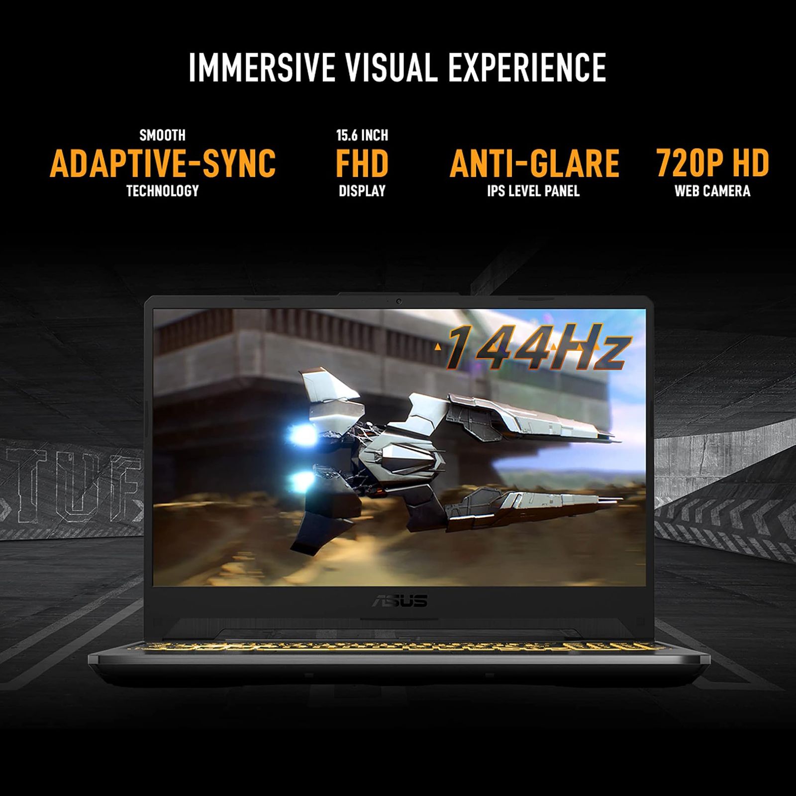 ASUS TUF Gaming A15 FA506NCR-HN075WS AMD Ryzen 7 Gaming Laptop (16GB, 512GB SSD, Windows 11 Home, 4GB Graphics, 15.6 inch 144 Hz Full HD IPS Display, NVIDIA GeForce RTX 3050, MS Office Home and Student 2021, Graphite Black, 2.3 KG)_9