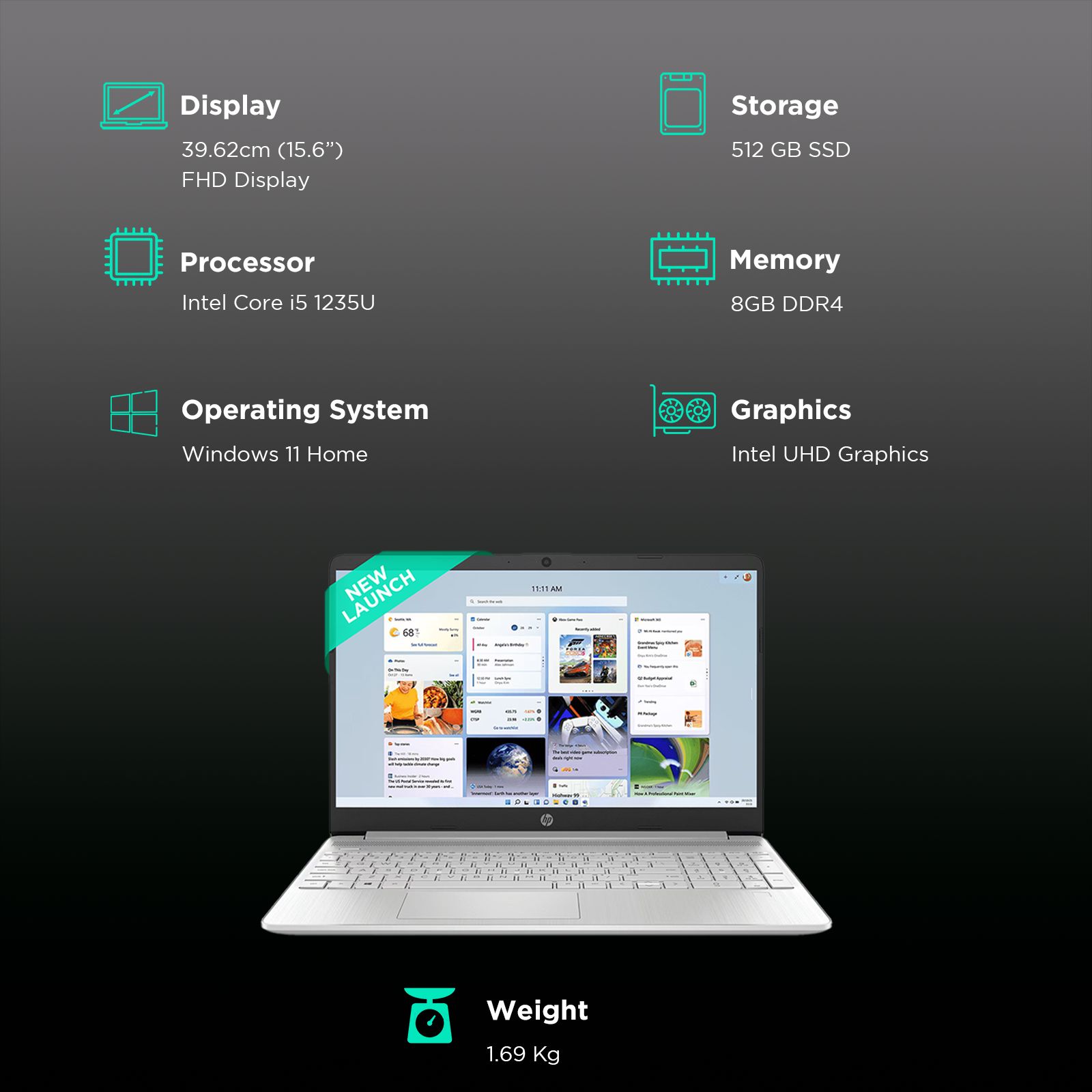 HP 15s-fq5329TU Intel Core i5 12th Gen Laptop (8GB, 512GB SSD, Windows 11 Home, 15.6 inch Full HD Display, MS Office 2021, Natural Silver, 1.69 KG) HP 15s-fq5329TU Intel Core i5 12th Gen Laptop (8GB, 512GB SSD, Windows 11 Home, 15.6 inch Full HD Display, MS Office 2021, Natural Silver, 1.69 KG)_3