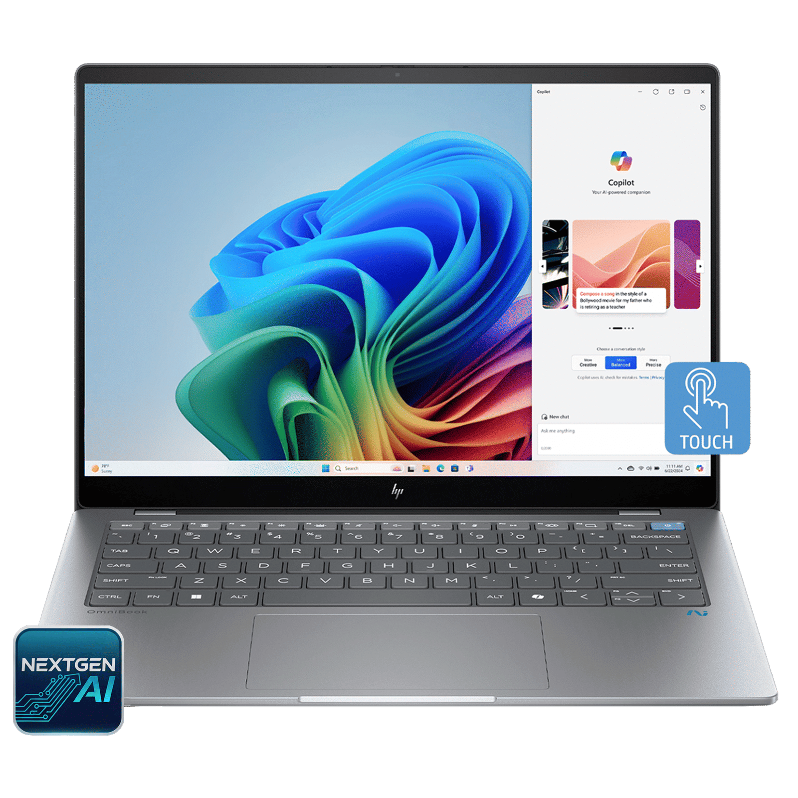 HP OmniBook X 14-fe0121QU Snapdragon X Elite Touchscreen Thin & Light Laptop (16GB, 1TB SSD, Next-Gen Windows, 14 inch 2.2K IPS Display, MS Office 2021, Meteor Silver, 1.34 KG) HP OmniBook X 14-fe0121QU Snapdragon X Elite Touchscreen Thin & Light Laptop (16GB, 1TB SSD, Next-Gen Windows, 14 inch 2.2K IPS Display, MS Office 2021, Meteor Silver, 1.34 KG)_1