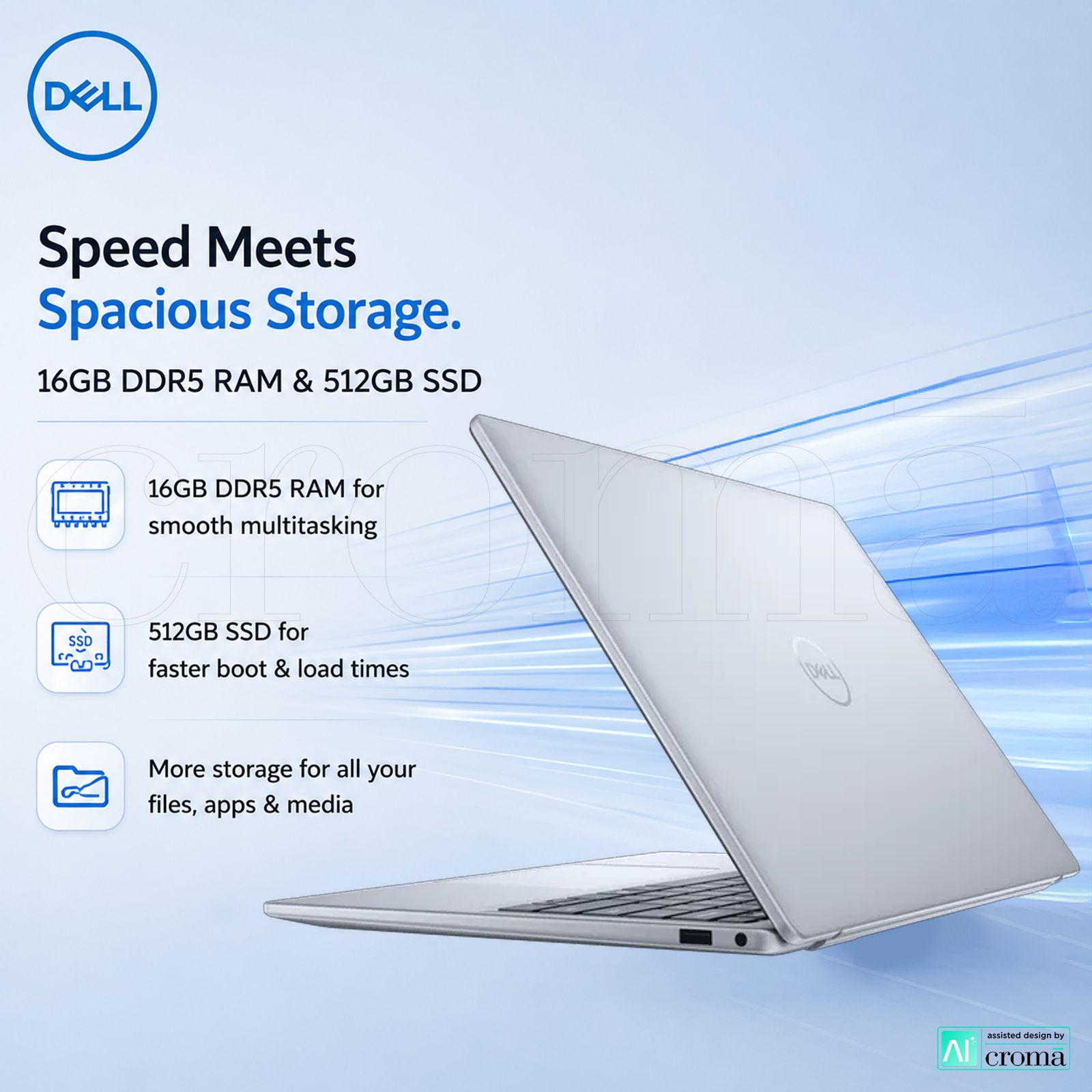 DELL Inspiron 14 Plus Snapdragon X Plus Touchscreen Thin & Light Laptop (16GB, 512GB SSD, Windows 11 Home, 14 inch QHD Plus IPS Display, MS Office 2021, Ice Blue, 1.40 KG)_5