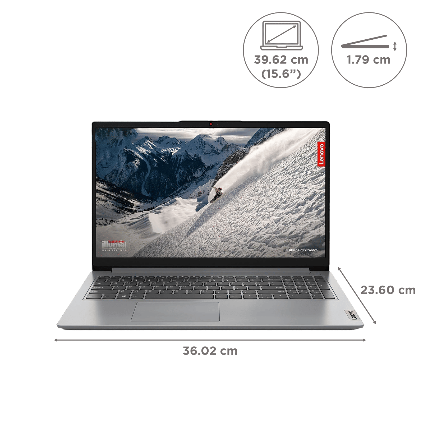 Lenovo IdeaPad 1 15AMN7 AMD Ryzen 5 Thin & Light Laptop (8GB, 512GB SSD, Windows 11 Home, 15.6 inch Full HD Display, MS Office 2021, Cloud Grey, 1.58 KG)_2