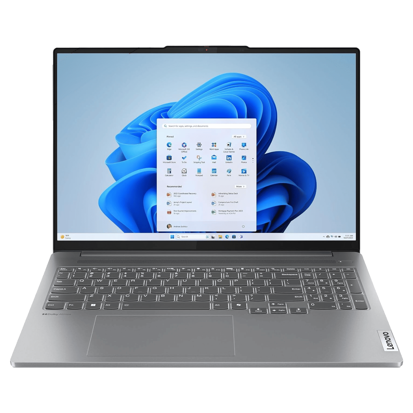 Lenovo IdeaPad Pro 5 16AHP9 AMD Ryzen 7 Laptop (16GB, 1TB SSD, Windows 11 Home, 6GB Graphics, 16 inch OLED Display, MS Office 2021, Arctic Grey, 1.91 KG)_1