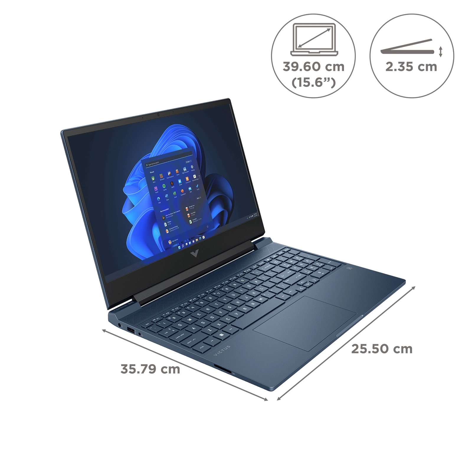 HP Victus 15-FA1400TX Intel Core i5 12th Gen Gaming Laptop (16GB, 512 GB SSD, Windows 11 Home, 4GB Graphics, 15.6 inch 144 Hz Full HD IPS Display, NVIDIA GeForce RTX 3050, MS Office Home & Student 2021, Performance Blue, 2.29 KG)_2