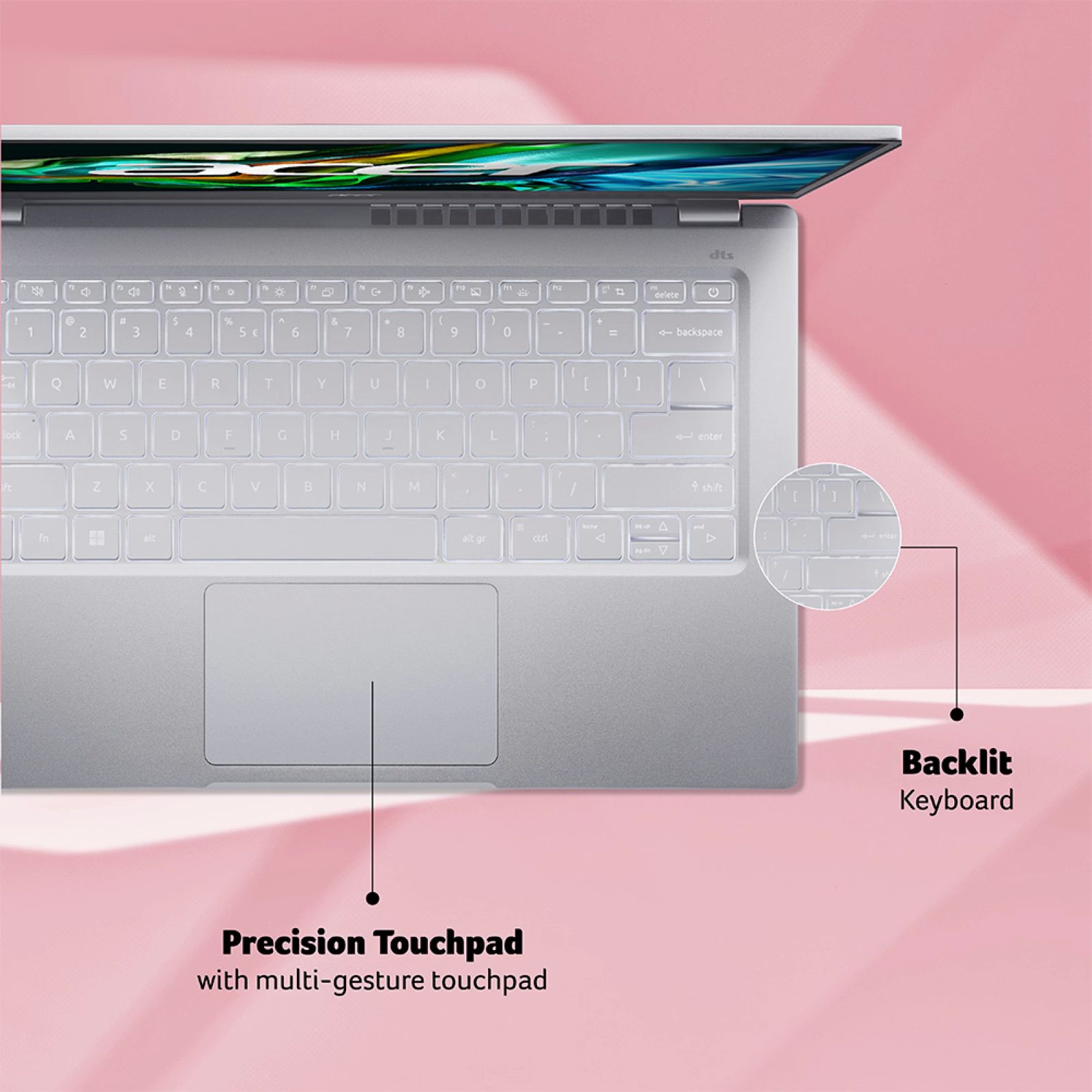 acer Swift Go AMD Ryzen 7 7730U Thin & Light Laptop (16GB, 512GB SSD, Windows 11 Home, 14 inch Full HD IPS Display, MS Office, Pure Silver, 1.25 KG)_5