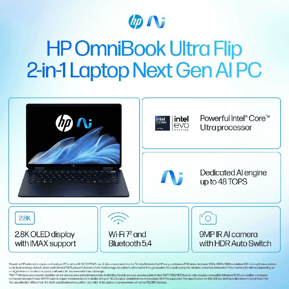 HP OmniBook Ultra Flip 14-fh0046TU Intel Core Ultra 7 Touchscreen Thin & Light Laptop (32GB, 1TB SSD, Windows 11 Home, 14 inch OLED Display, MS Office 2021, Atmospheric Blue, 1.34 KG) HP OmniBook Ultra Flip 14-fh0046TU Intel Core Ultra 7 Touchscreen Thin & Light Laptop (32GB, 1TB SSD, Windows 11 Home, 14 inch OLED Display, MS Office 2021, Atmospheric Blue, 1.34 KG)_14