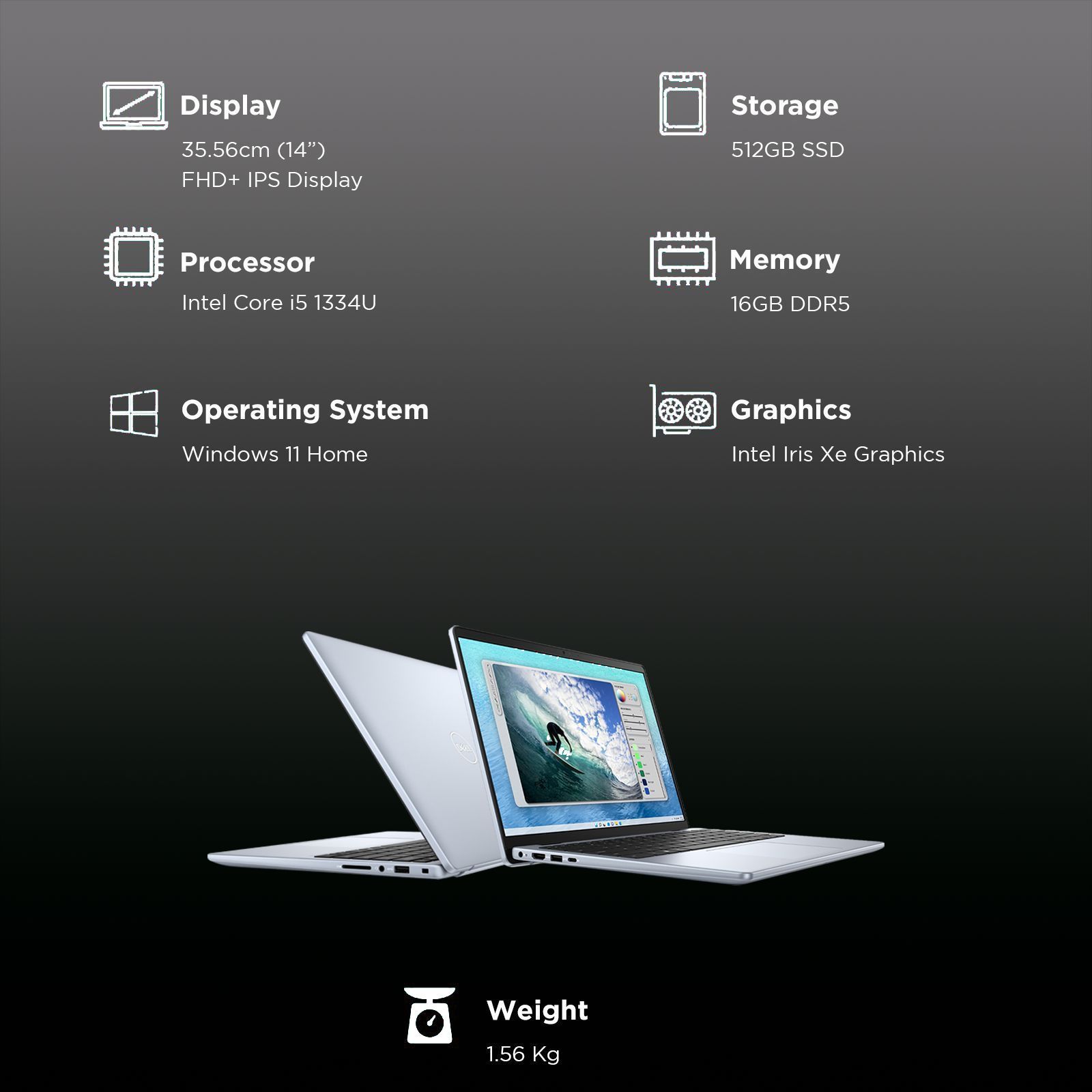 DELL Inspiron 14 5440 Intel Core i5 13th Gen Thin & Light Laptop (16GB, 512GB SSD, Windows 11, 14 inch Full HD IPS Display, MS Office 2021, Ice Blue, 1.54 KG) DELL Inspiron 14 5440 Intel Core i5 13th Gen Thin & Light Laptop (16GB, 512GB SSD, Windows 11, 14 inch Full HD IPS Display, MS Office 2021, Ice Blue, 1.54 KG)_3