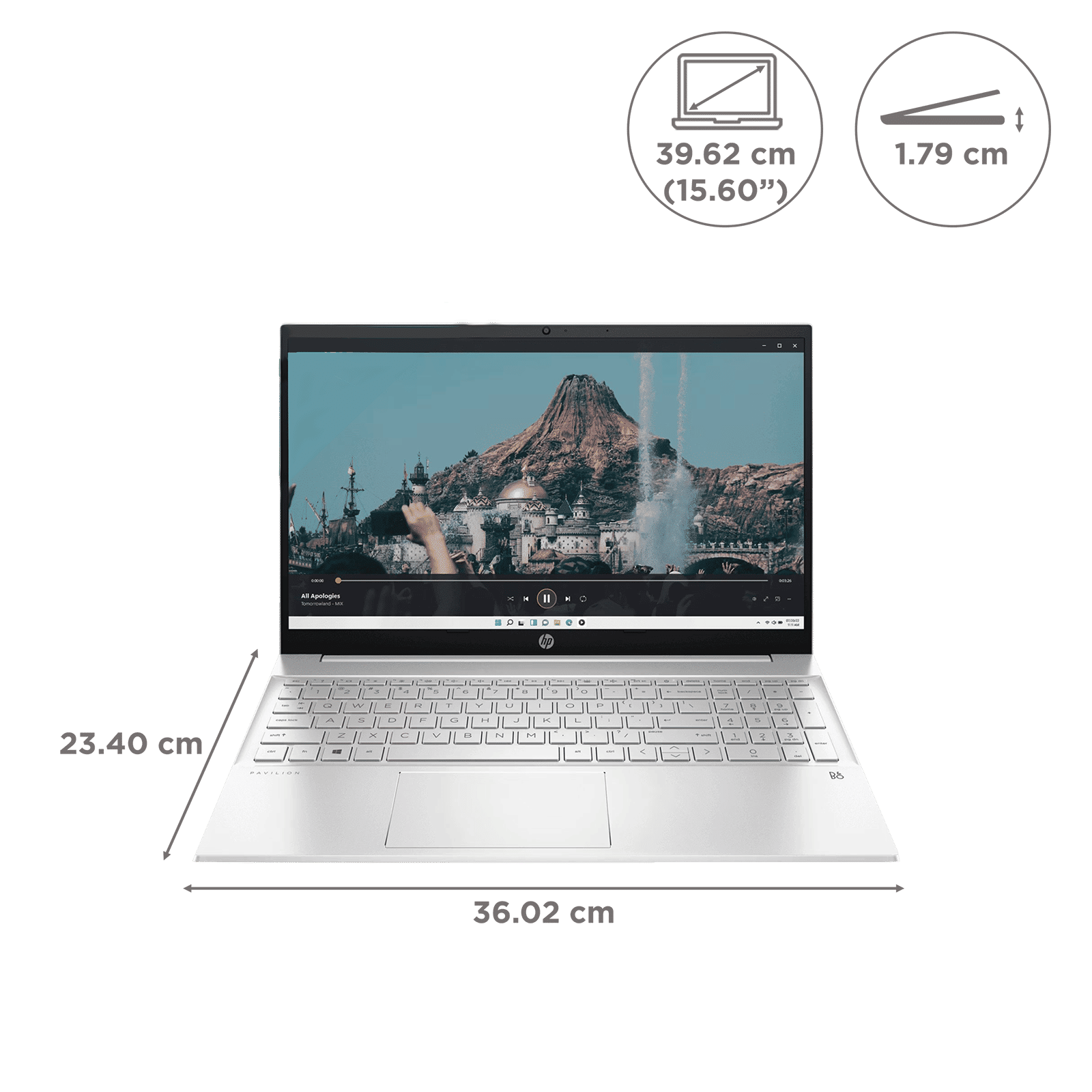 HP Pavilion 15 eh3036AU AMD Ryzen 5 7530U Thin & Light Laptop (8GB, 512GB SSD, Windows 11 Home, 15.6 inch Full HD Display, MS Office 2021, Natural Silver, 1.75 KG)_2