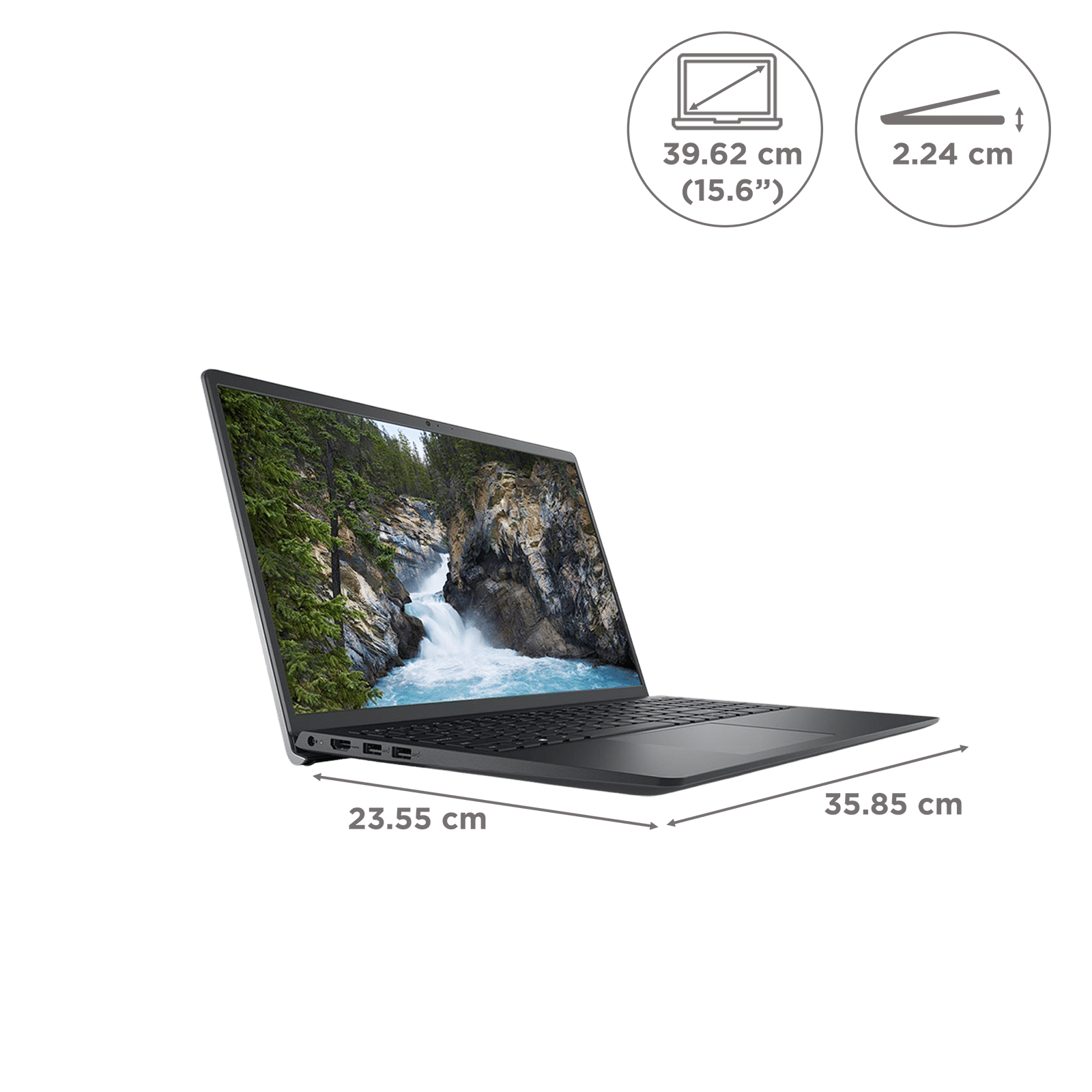 DELL Vostro 3520 Intel Core i3 12th Gen Thin & Light Laptop (8GB, 512 GB SSD, Windows 11, 15.6 inch Full HD Display, MS Office, Titan Grey, 1.66 KG)_2