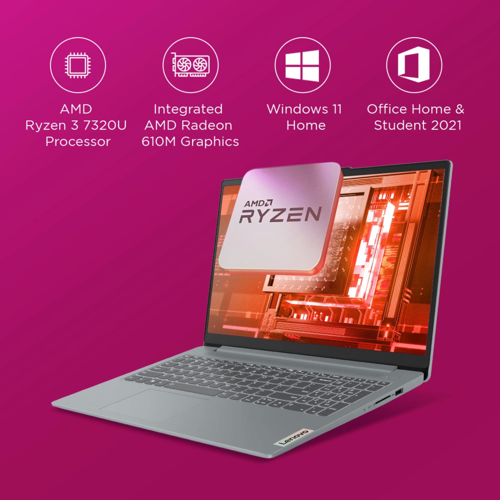Lenovo IdeaPad Slim 3 14AMN8 AMD Ryzen 3 7320U Thin & Light Laptop (8GB, 512GB SSD, Windows 11 Home, 14 inch Full HD IPS Display, MS Office 2021, Arctic Grey, 1.37 KG) Lenovo IdeaPad Slim 3 14AMN8 AMD Ryzen 3 7320U Thin & Light Laptop (8GB, 512GB SSD, Windows 11 Home, 14 inch Full HD IPS Display, MS Office 2021, Arctic Grey, 1.37 KG)_8